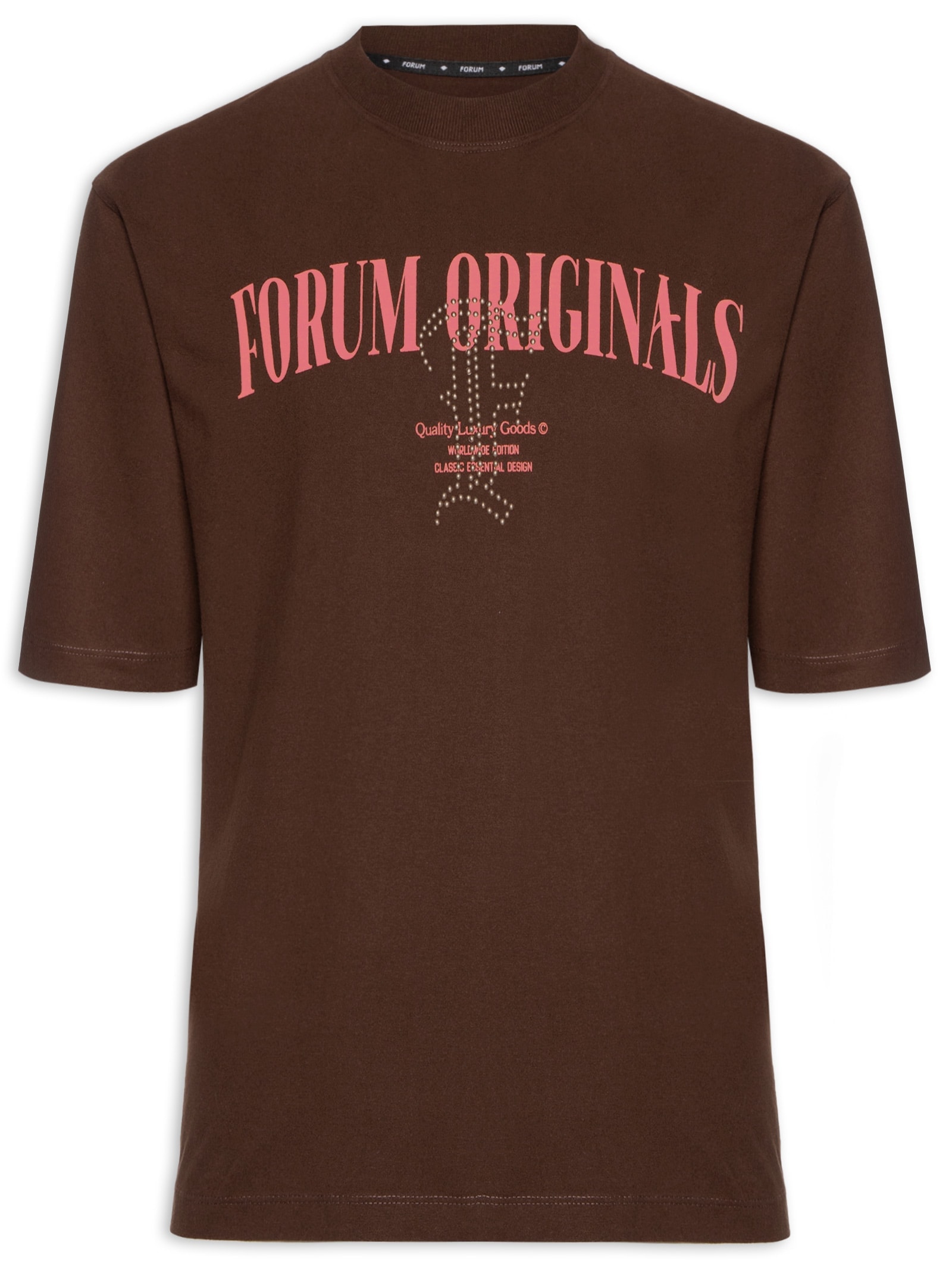 Camiseta Masculina Estampada Marrom Forum