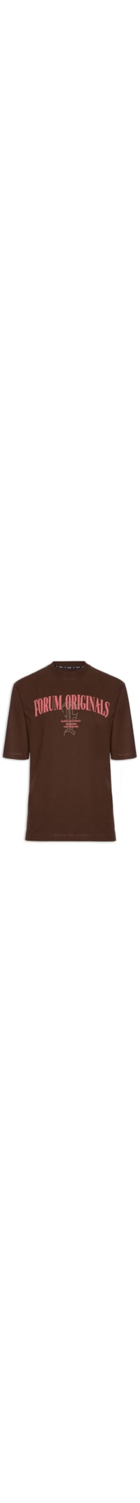 Camiseta Masculina Estampada - Marrom