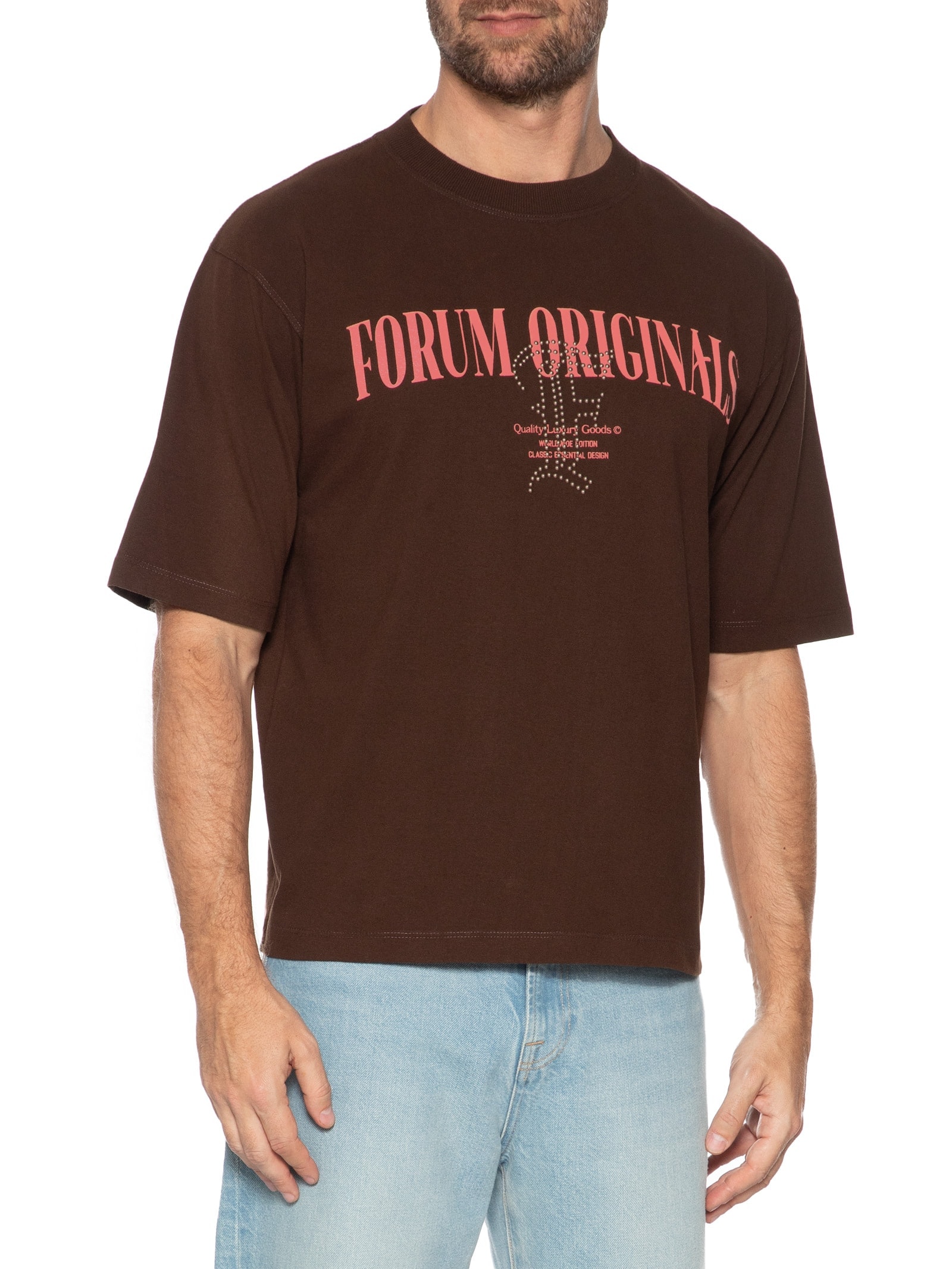 Camiseta Masculina Estampada Marrom Forum