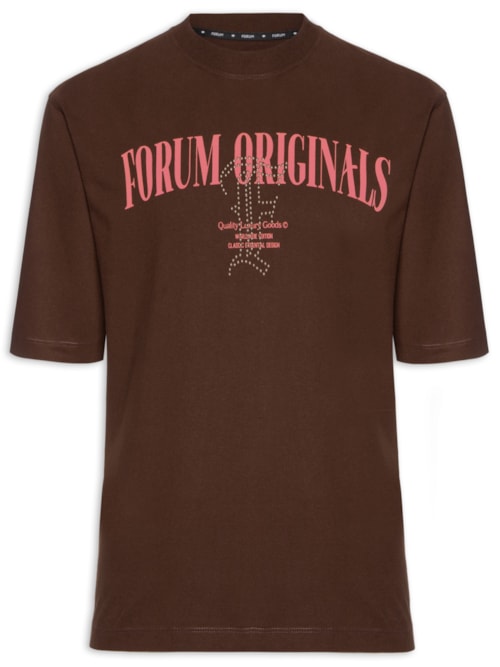 Camiseta Masculina Estampada – Marrom