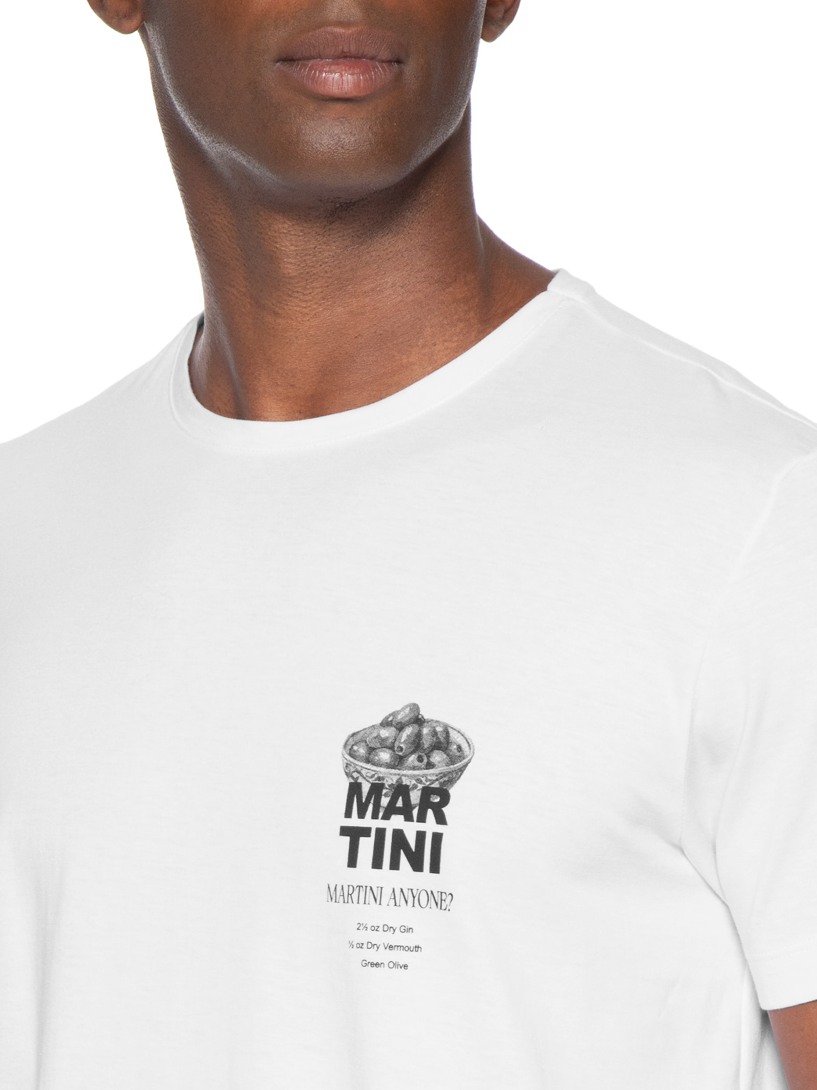 Camiseta Masculina Estampada Martini Anyone – Branco Sergio K