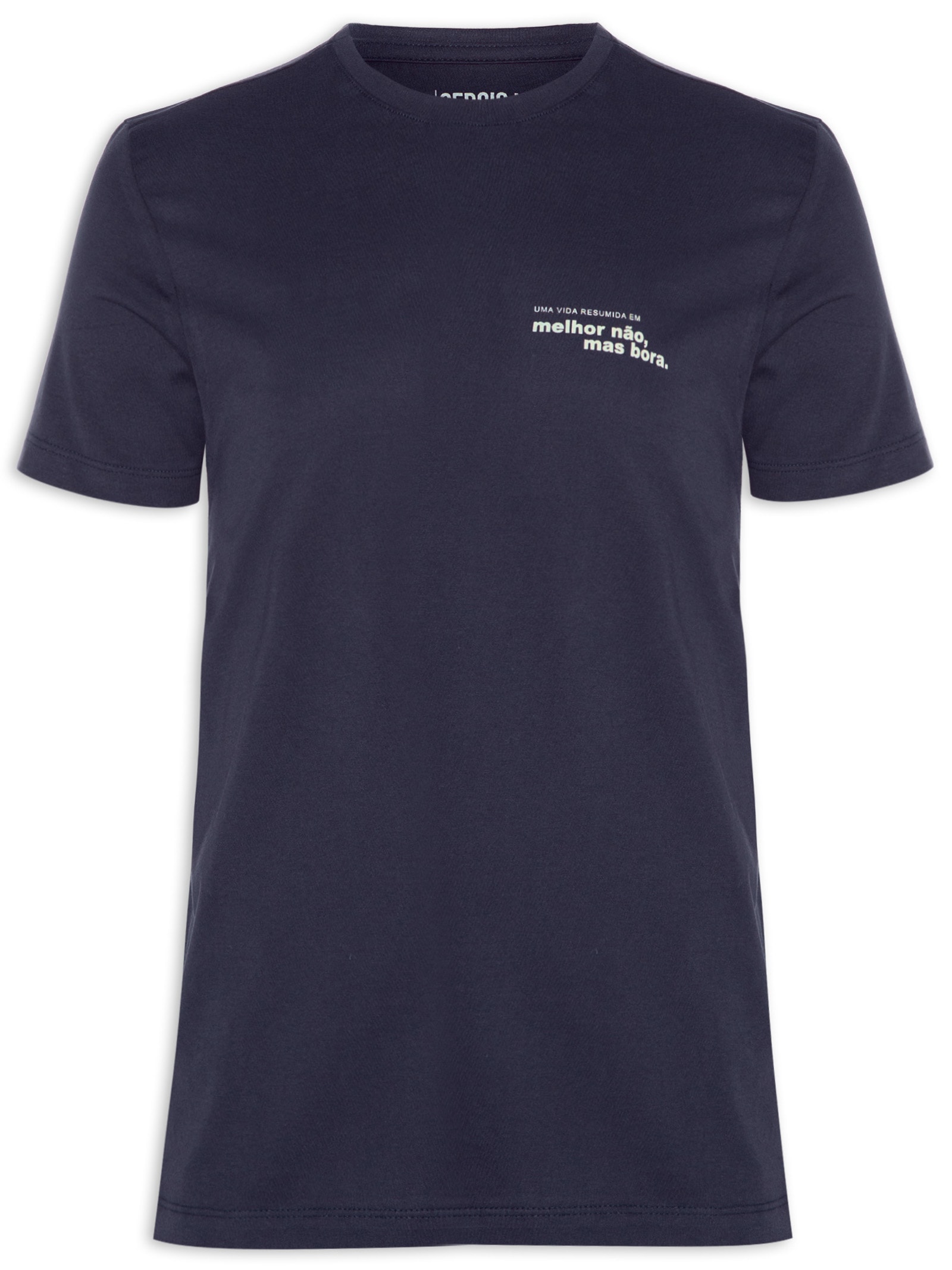 Camiseta Masculina Estampada Melhor Não, Mas Bora Azul Sergio K