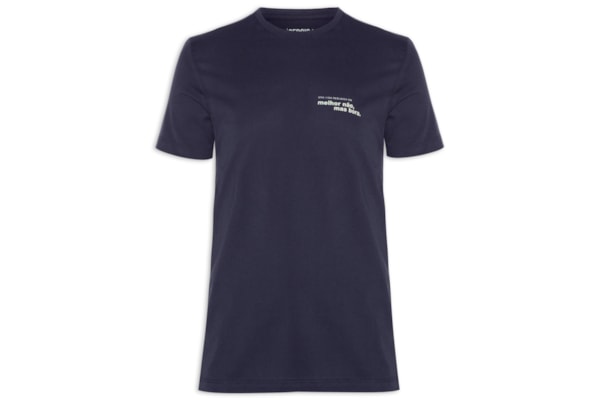 Camiseta Masculina Estampada Melhor Não, Mas Bora - Azul