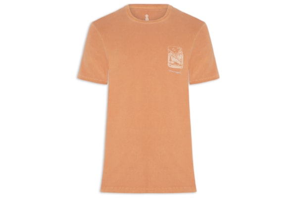 Camiseta Masculina Estampada Mountains - Laranja