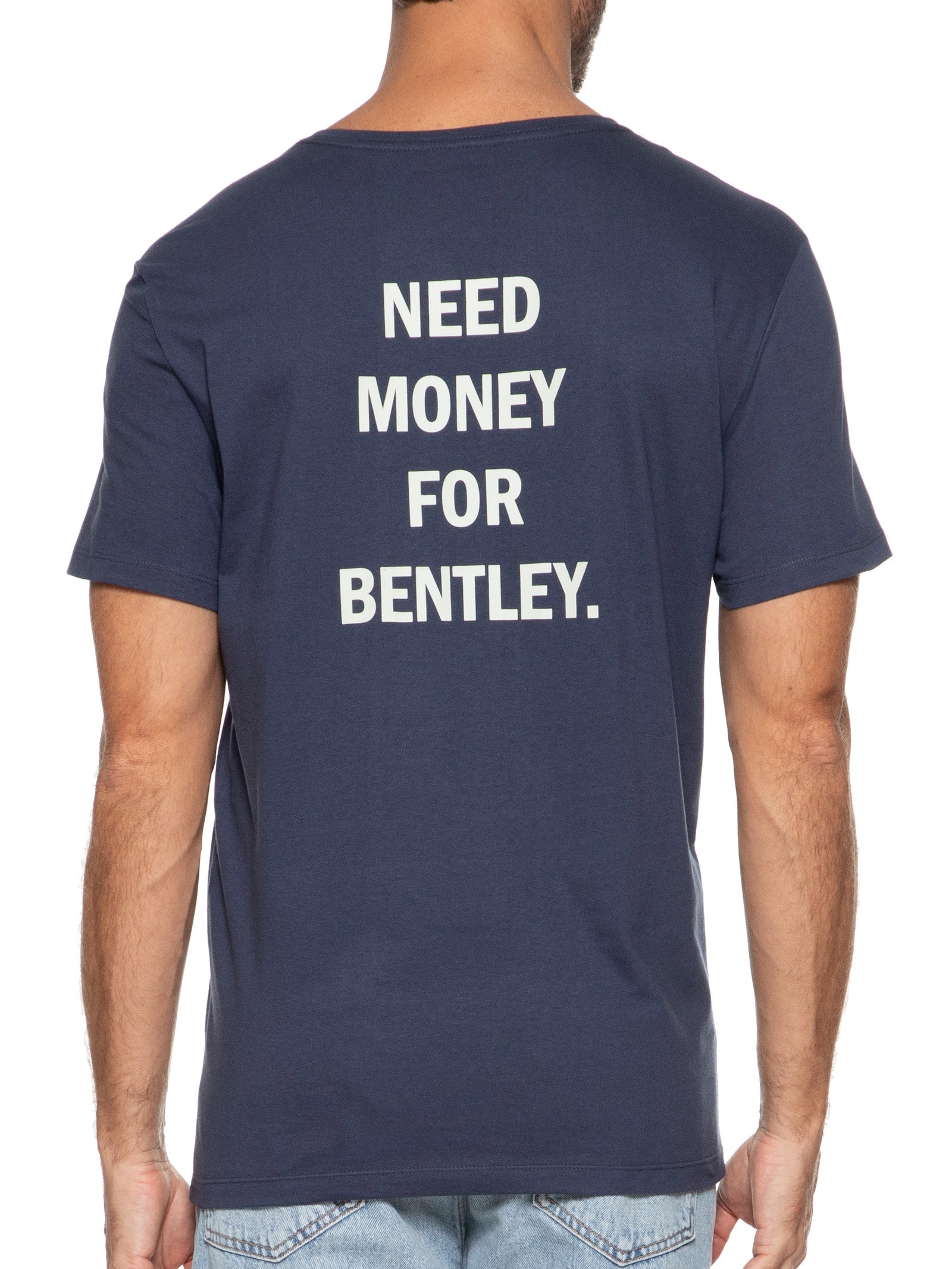 Camiseta Masculina Estampada Need Money For Azul Sergio K
