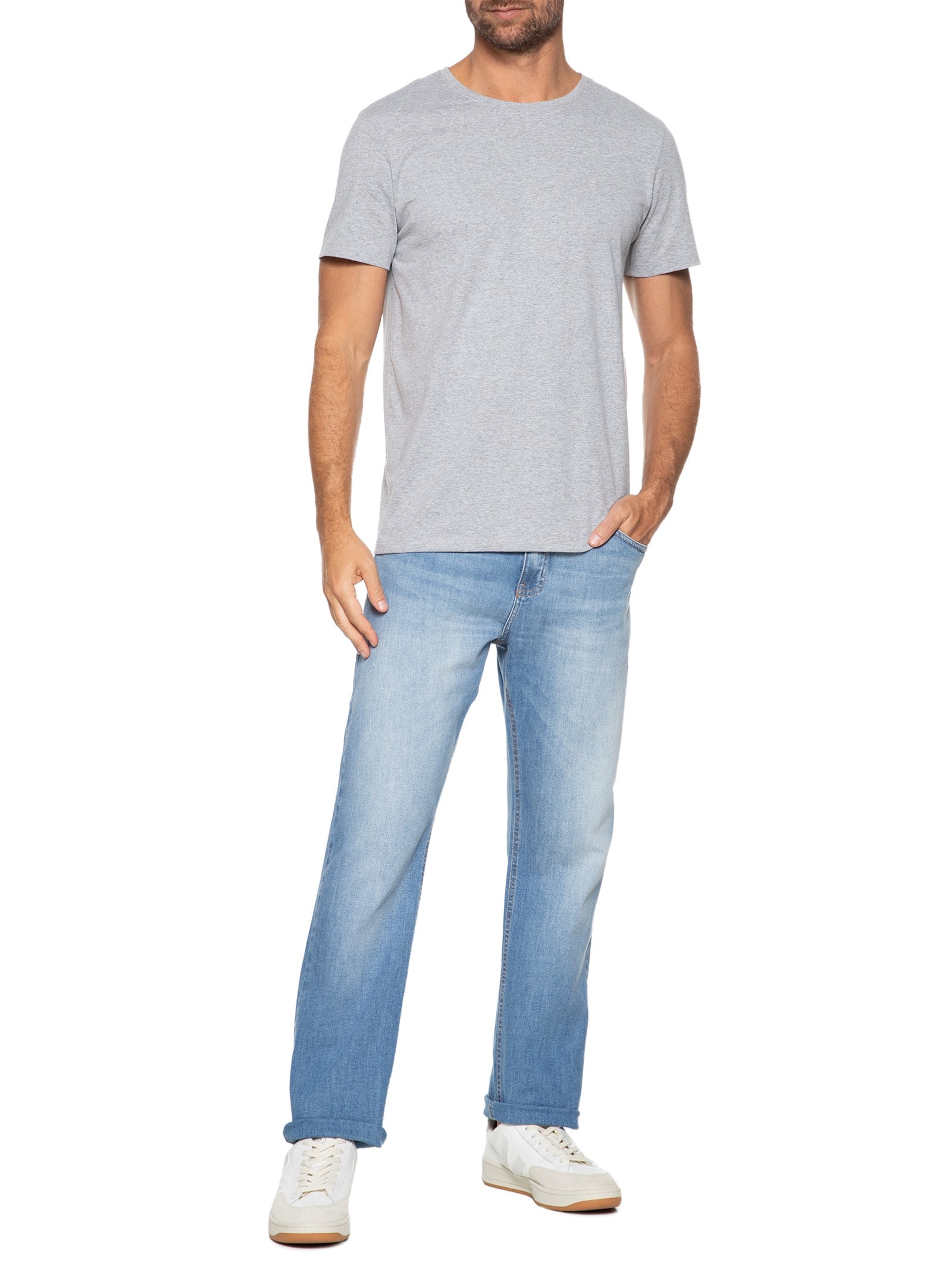 Camiseta Masculina Estampada Need Money For Cinza Sergio K