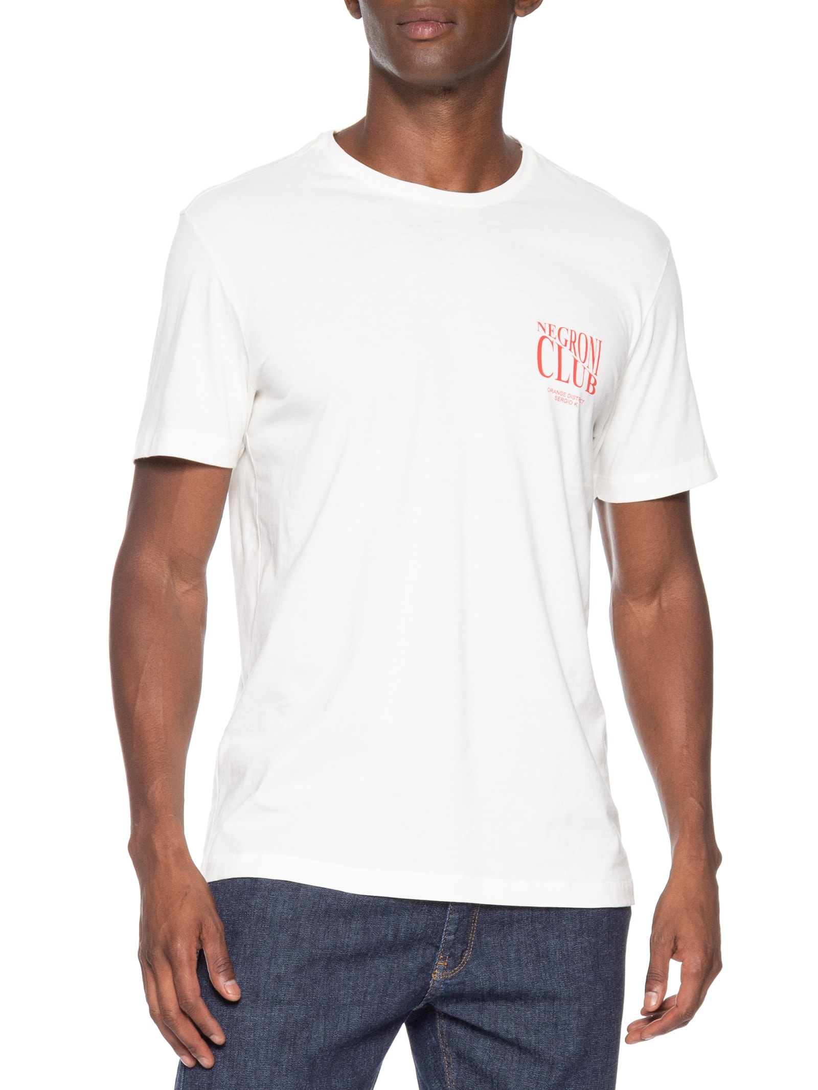 Camiseta Masculina Estampada Negroni Club – Branco Sergio K