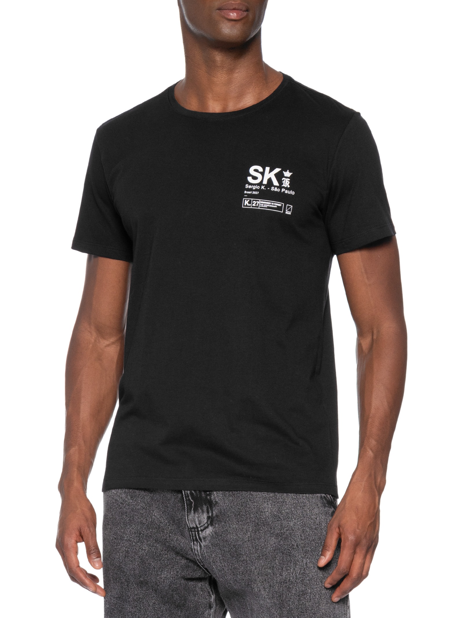 Camiseta Masculina Estampada New Logo Preto Sergio K