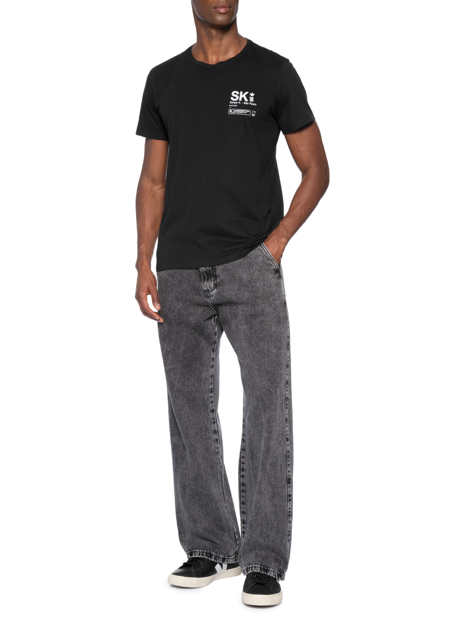 Camiseta Masculina Estampada New Logo – Preto Sergio K