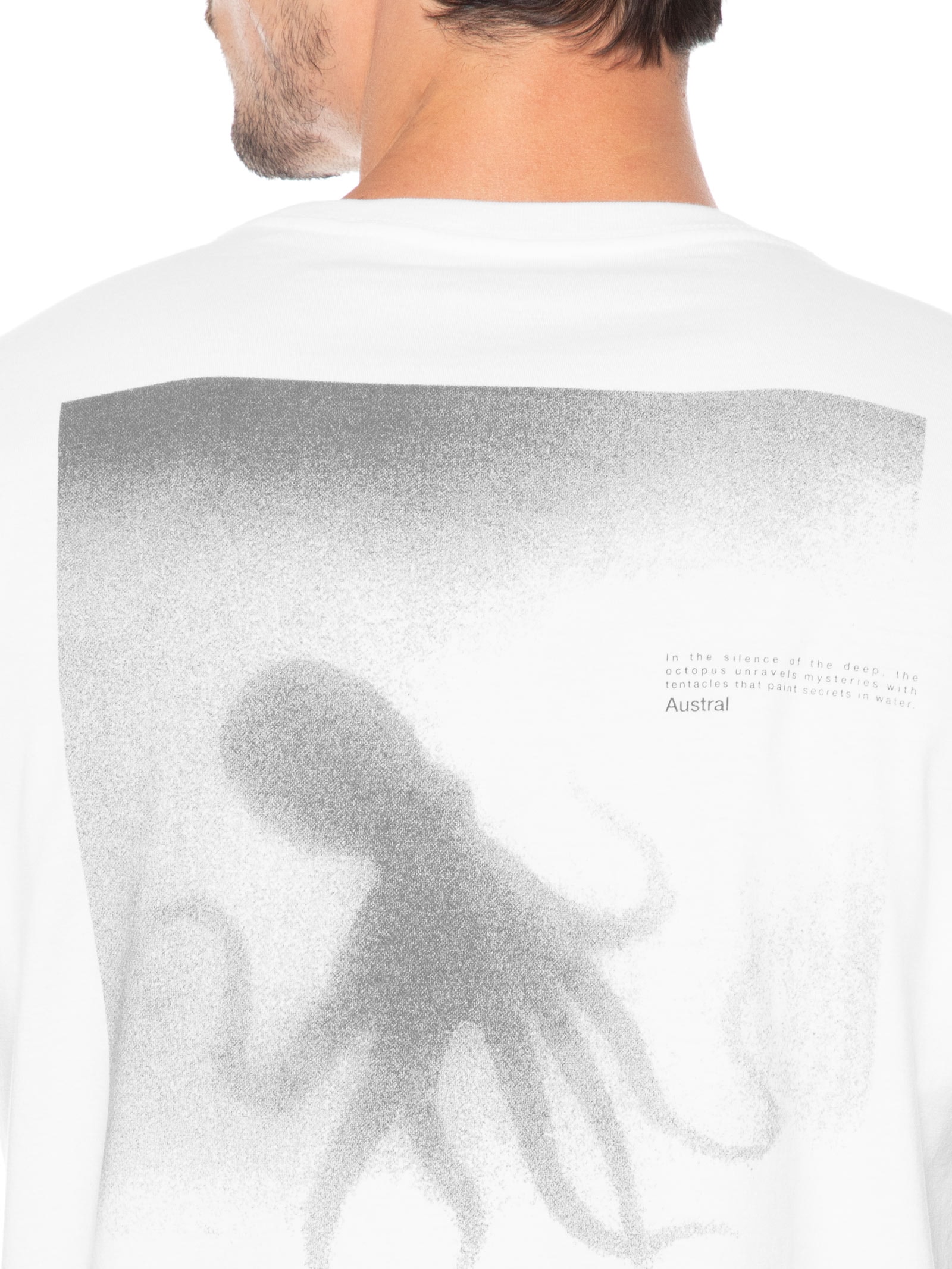 Camiseta Masculina Estampada Octo Branco Austral