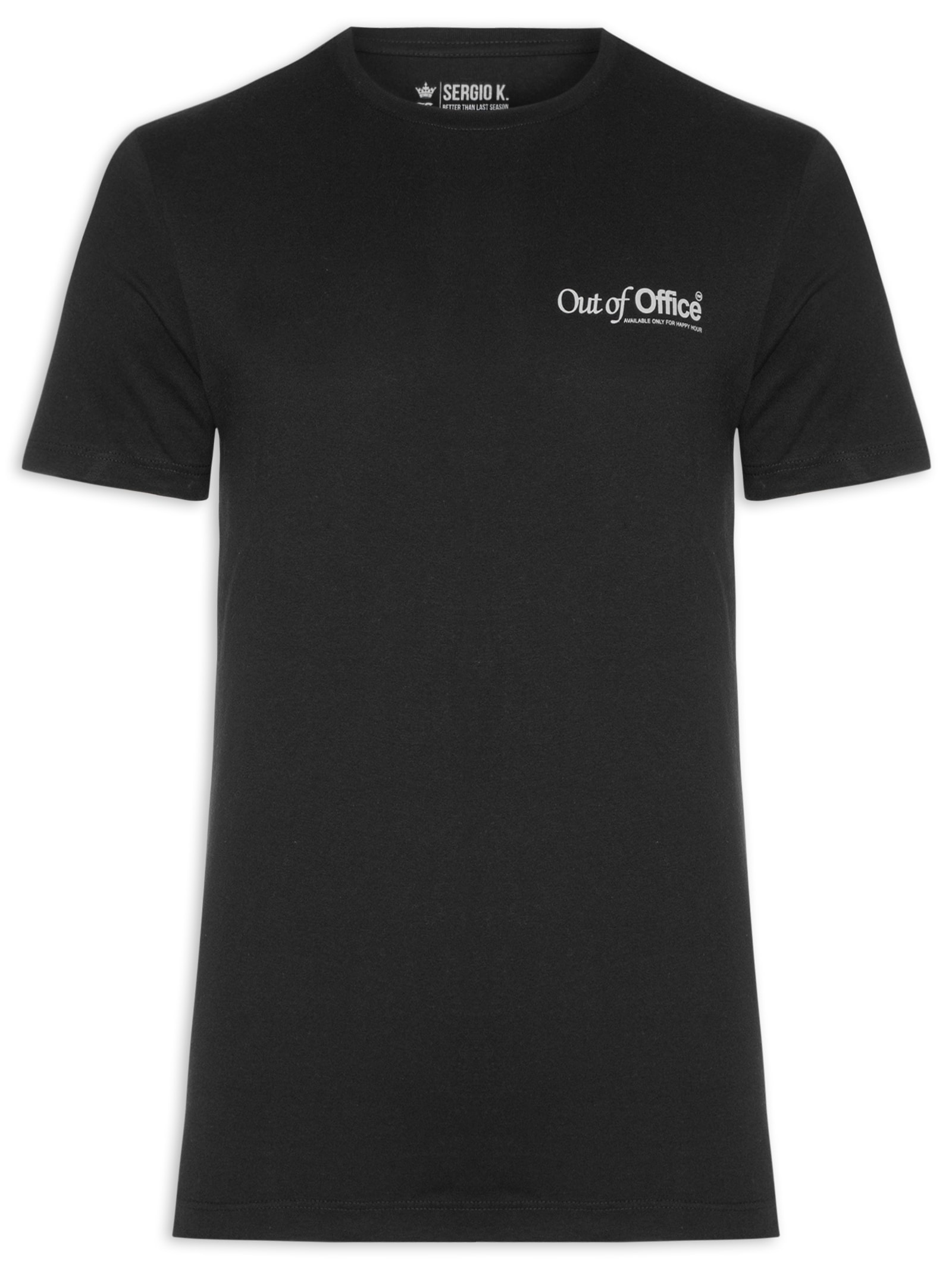 Camiseta Masculina Estampada Out Of Office Preto Sergio K