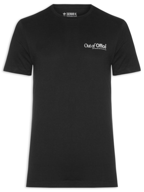 Camiseta Masculina Estampada Out Of Office – Preto