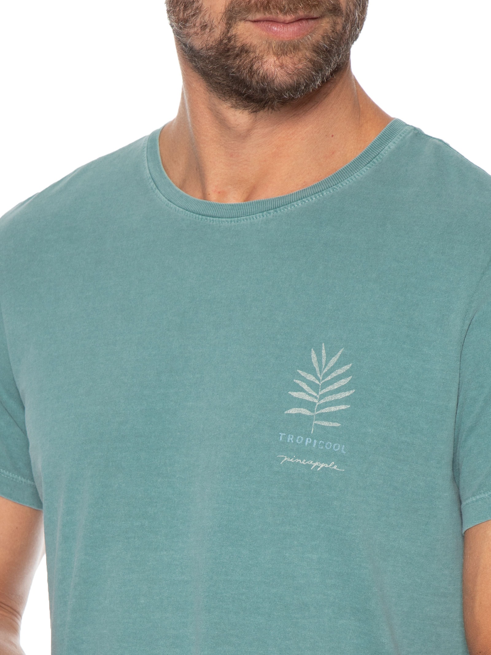 Camiseta Masculina Estampada Palmeira Verde Pineapple