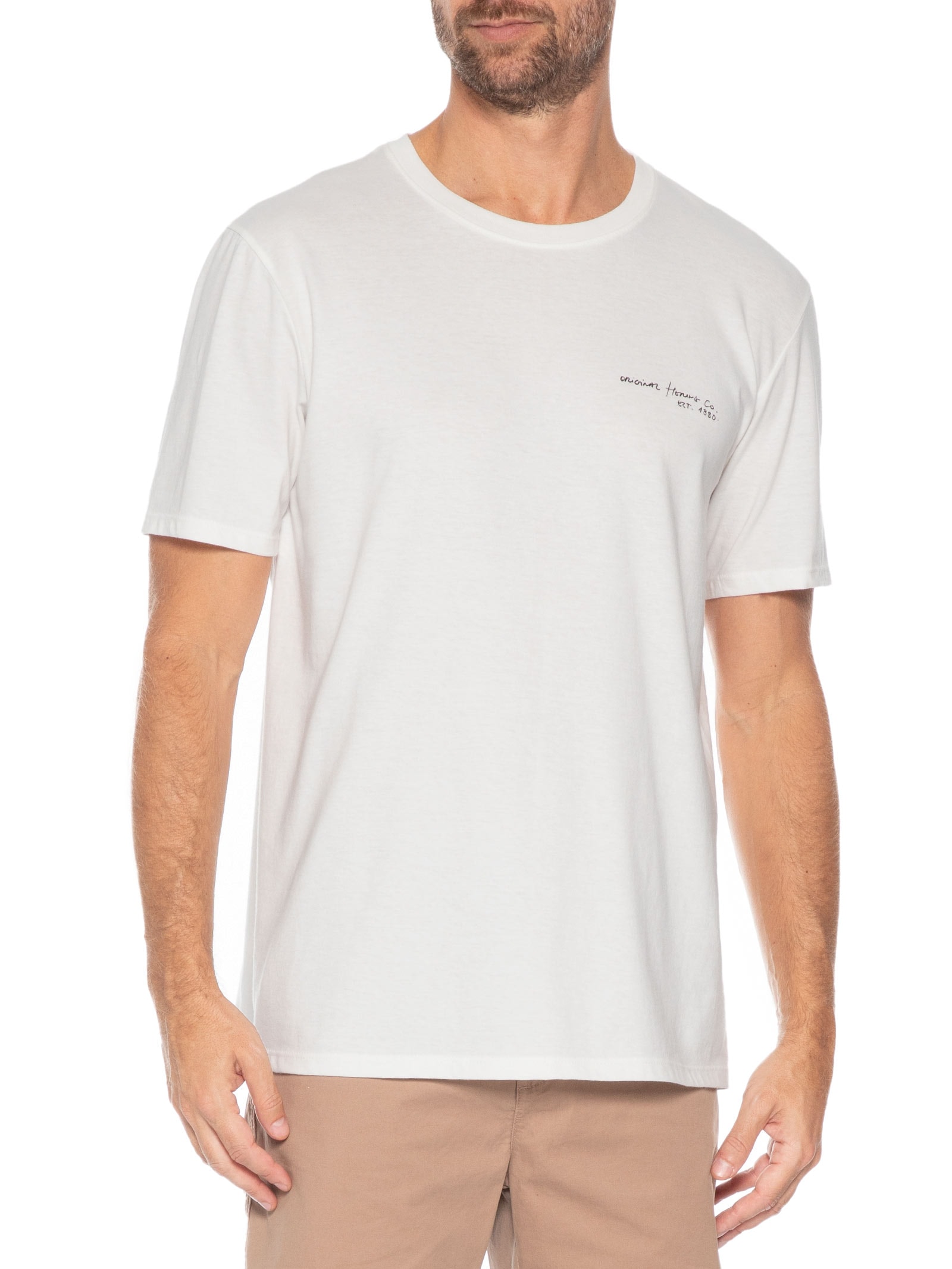 Camiseta Masculina Estampada Palms Branco Hering