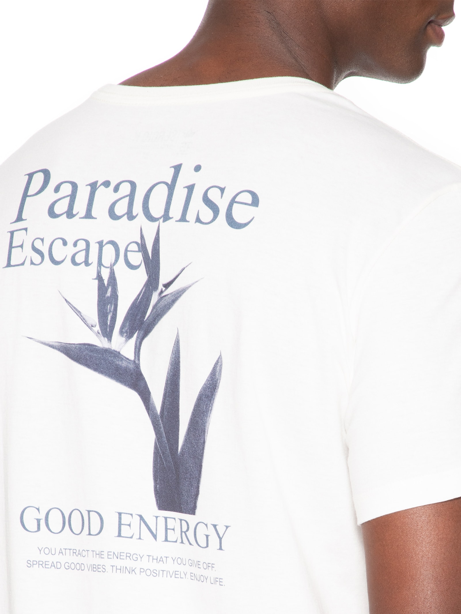 Camiseta Masculina Estampada Paradise Escape Branco Sergio K