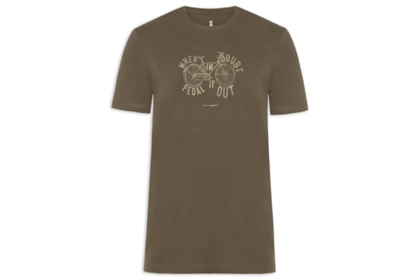 Camiseta Masculina Estampada Pedal It Out - Marrom