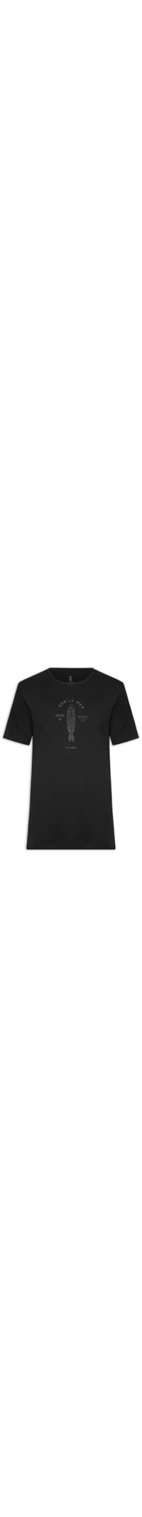 Camiseta Masculina Estampada Peixe - Preto