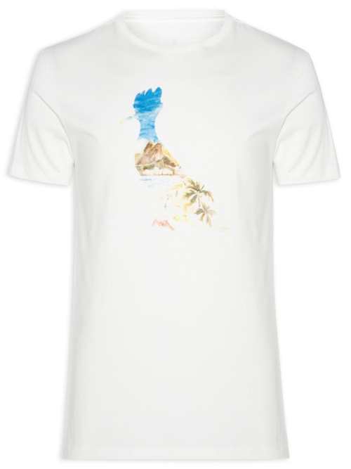 Camiseta Masculina Estampada Pica Pau Aquarela Ipa – Off White
