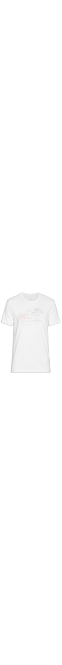 Camiseta Masculina Estampada Plage Magique - Branco