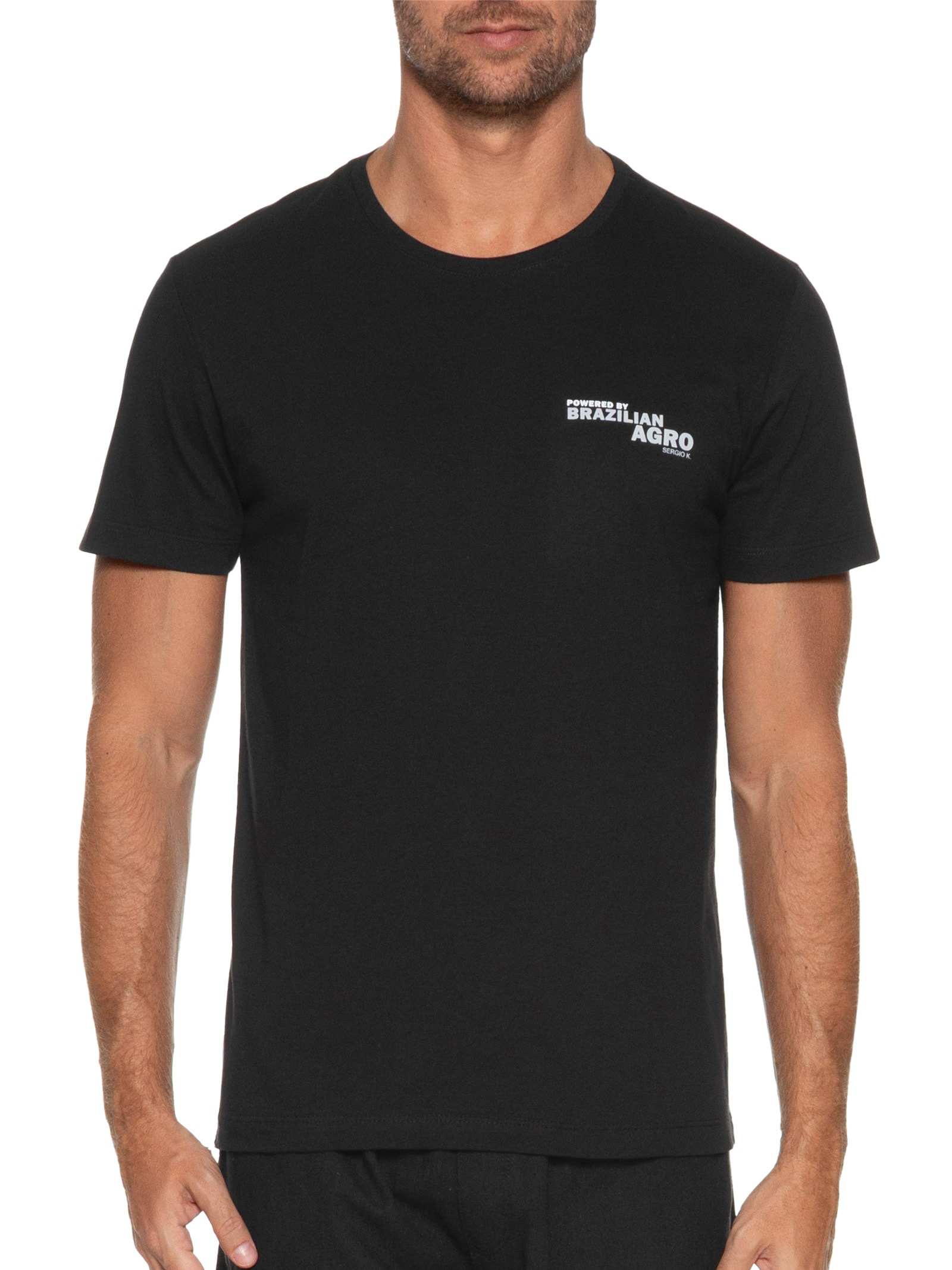 Camiseta Masculina Estampada Powered Br Agro Preto Sergio K