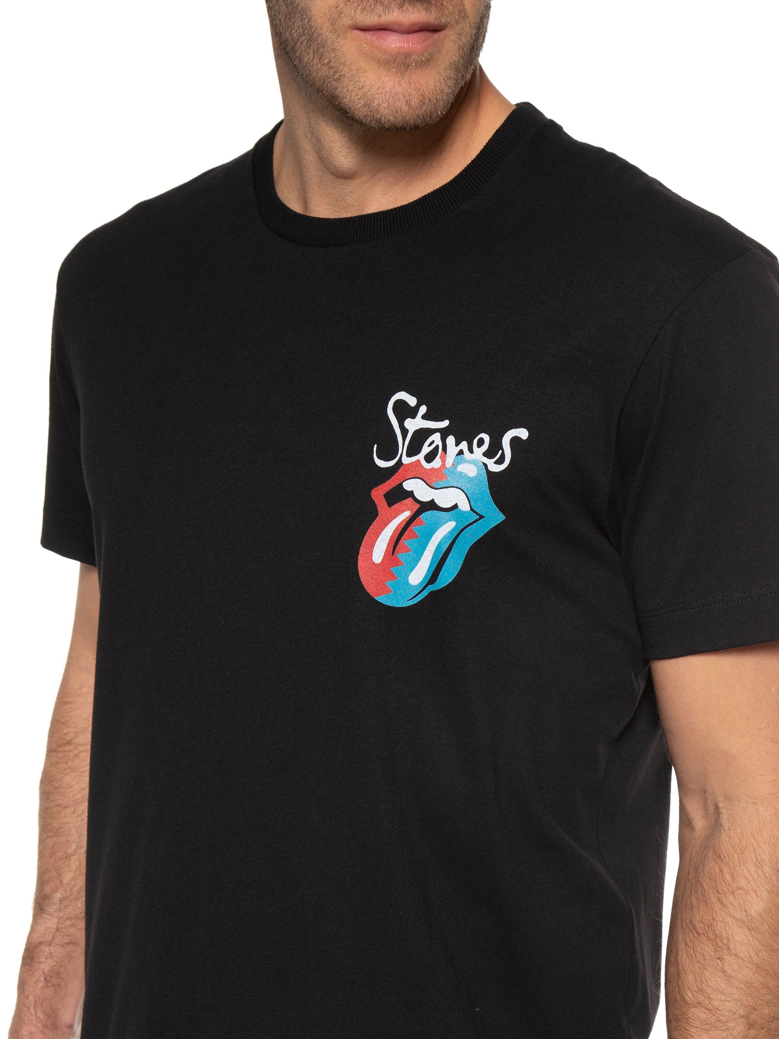 Lab86 + Rolling Stones - Camiseta Masculina Estampada - Preto