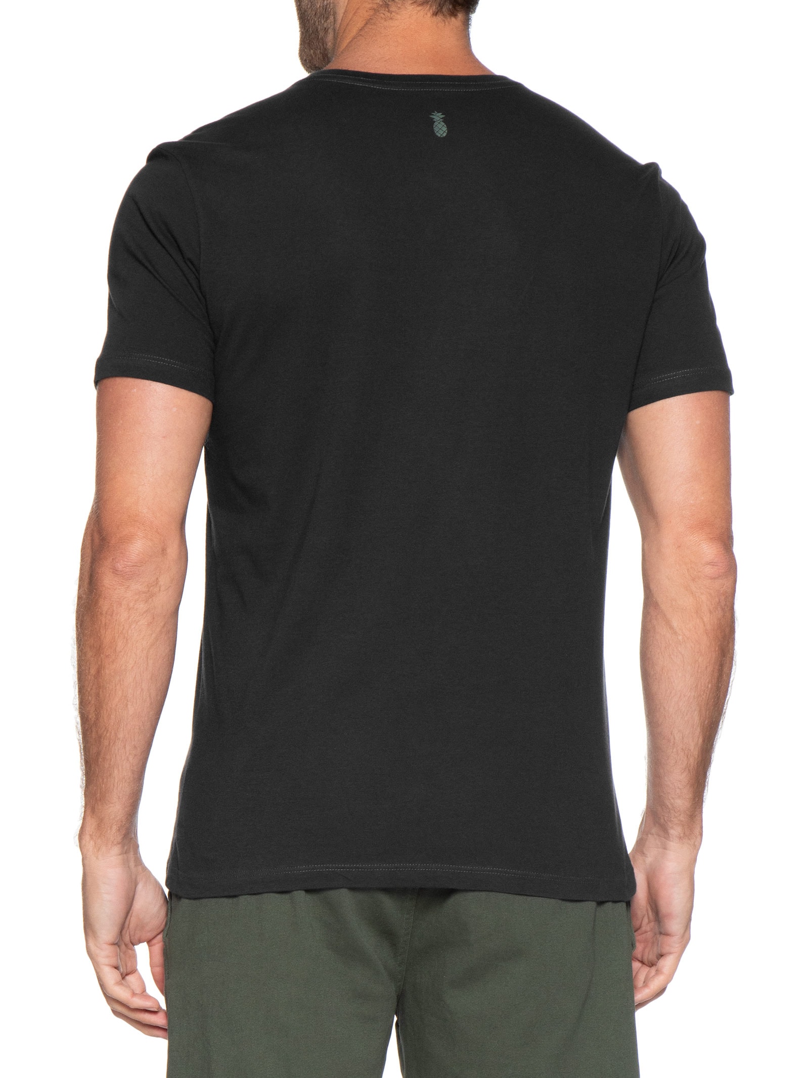 Camiseta Masculina Estampada Preto Pineapple