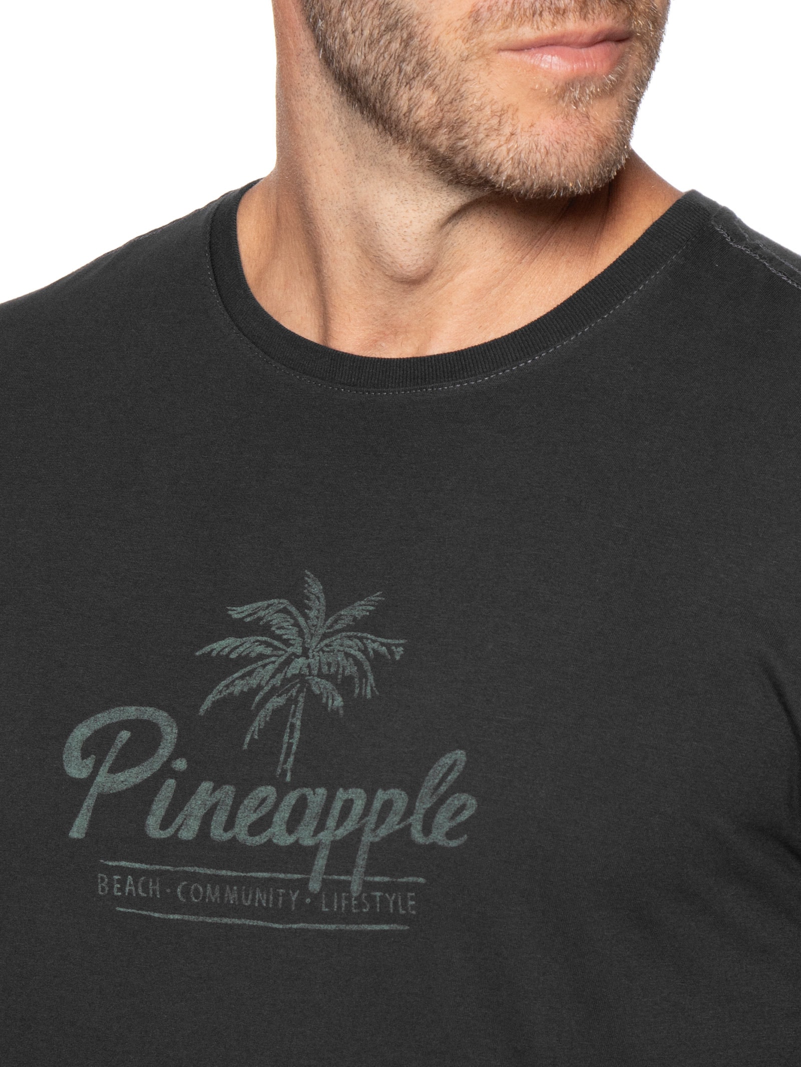 Camiseta Masculina Estampada Preto Pineapple