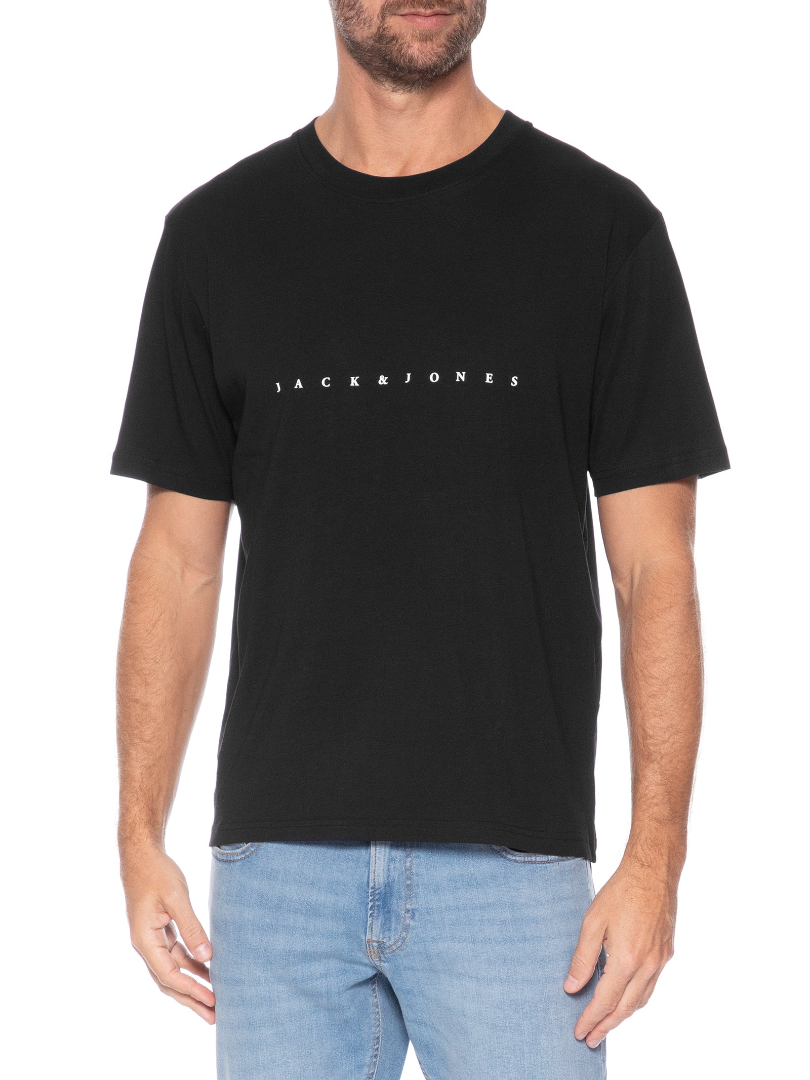Camiseta Masculina Estampada Preto Jack & Jones