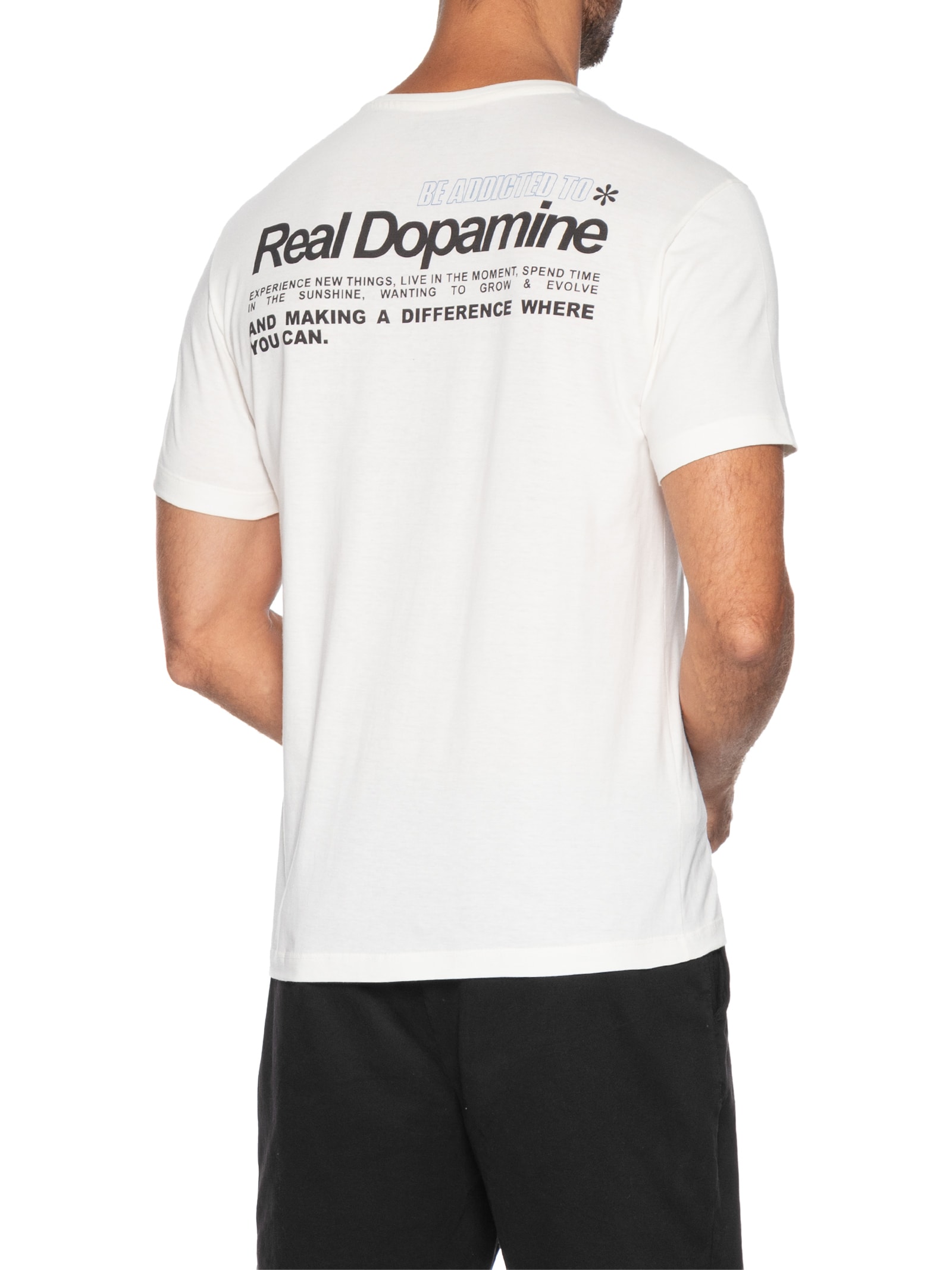 Camiseta Masculina Estampada Real Dopamine Branco Sergio K