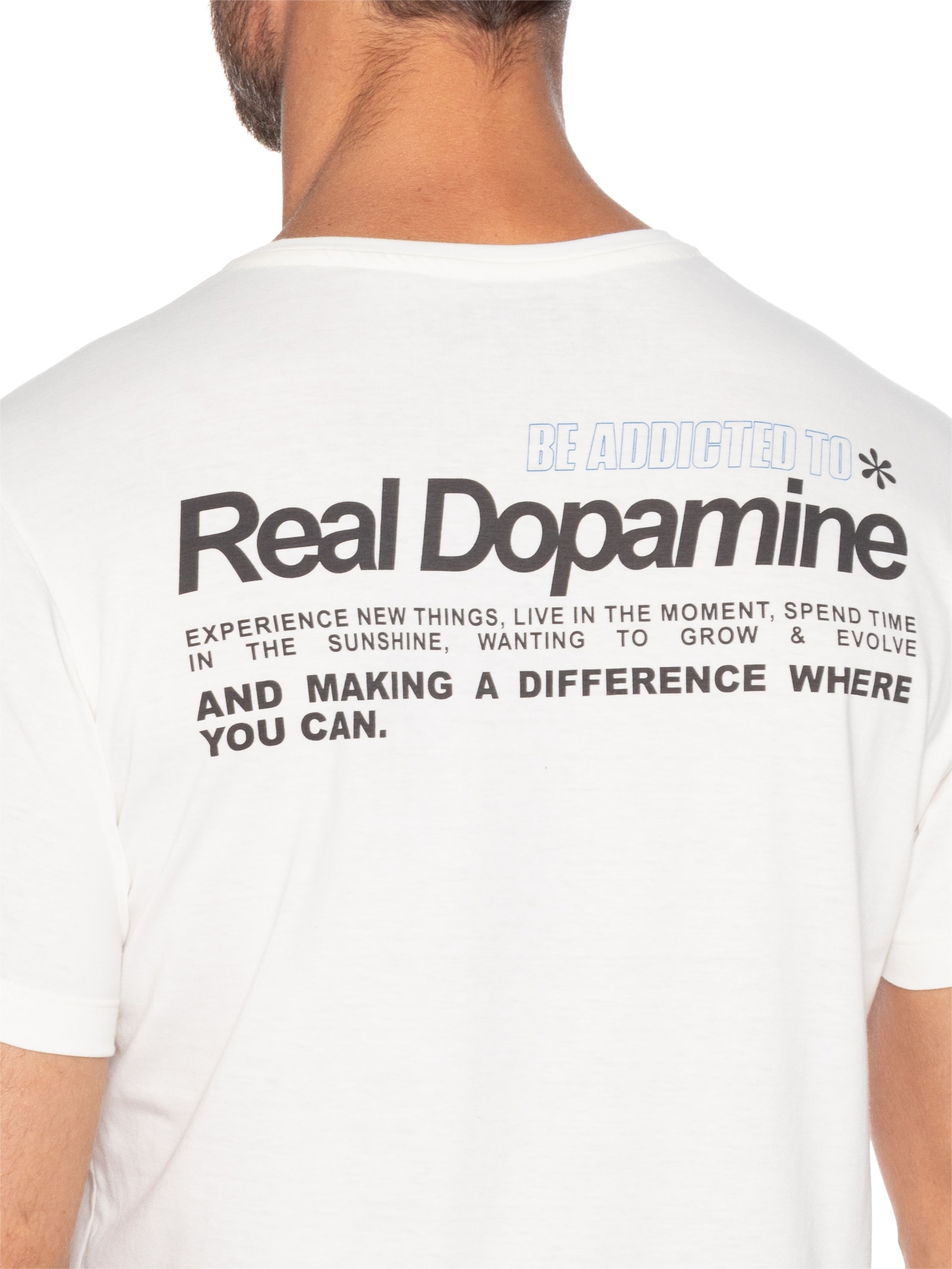Camiseta Masculina Estampada Real Dopamine Branco Sergio K