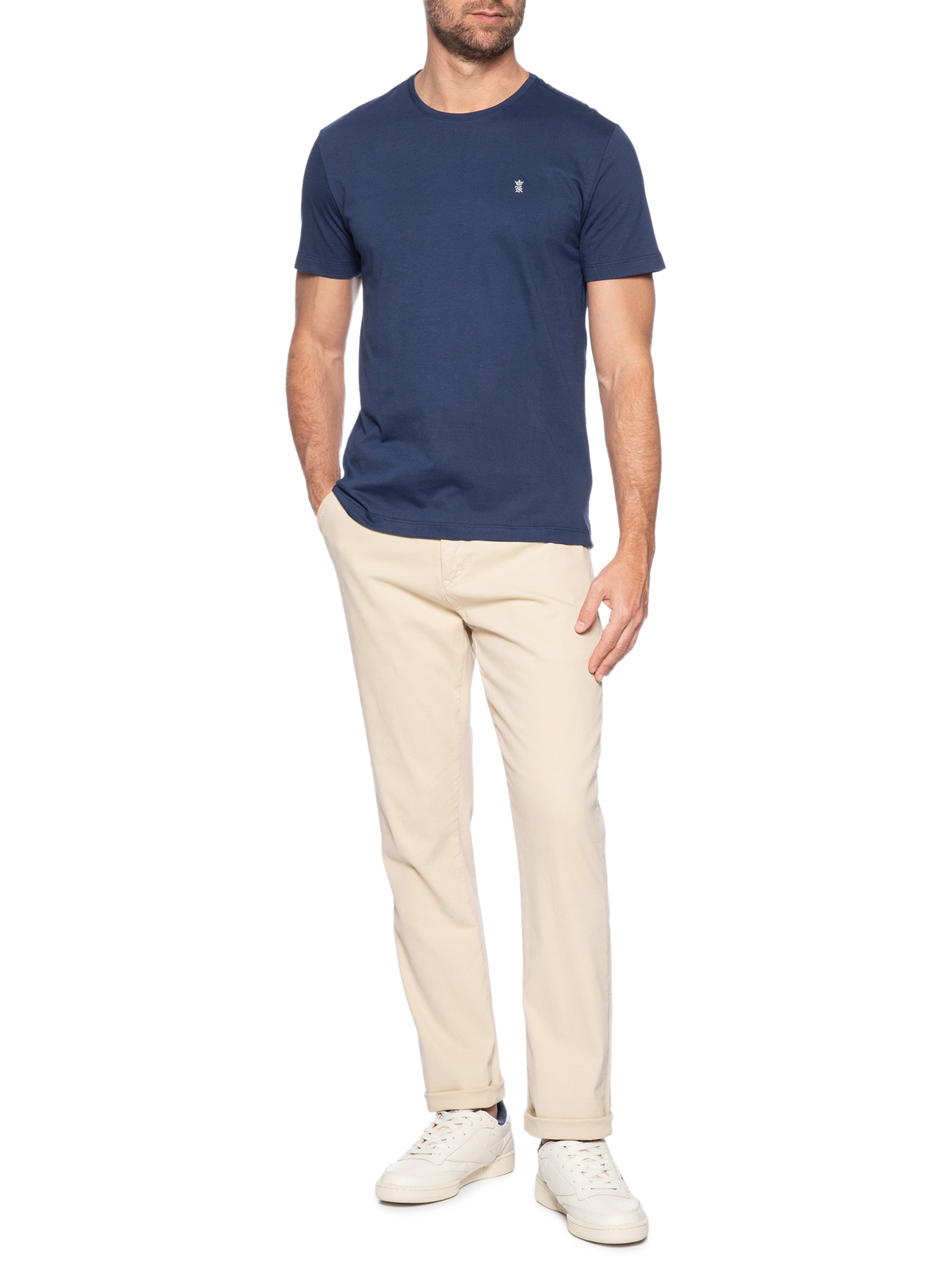 Camiseta Masculina Estampada Repeat Success Azul Sergio K