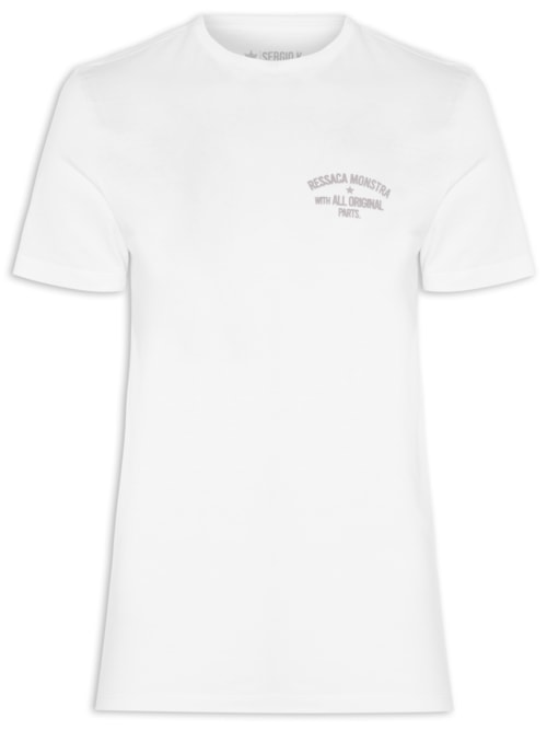 Camiseta Masculina Estampada Ressaca Monstra – Branco