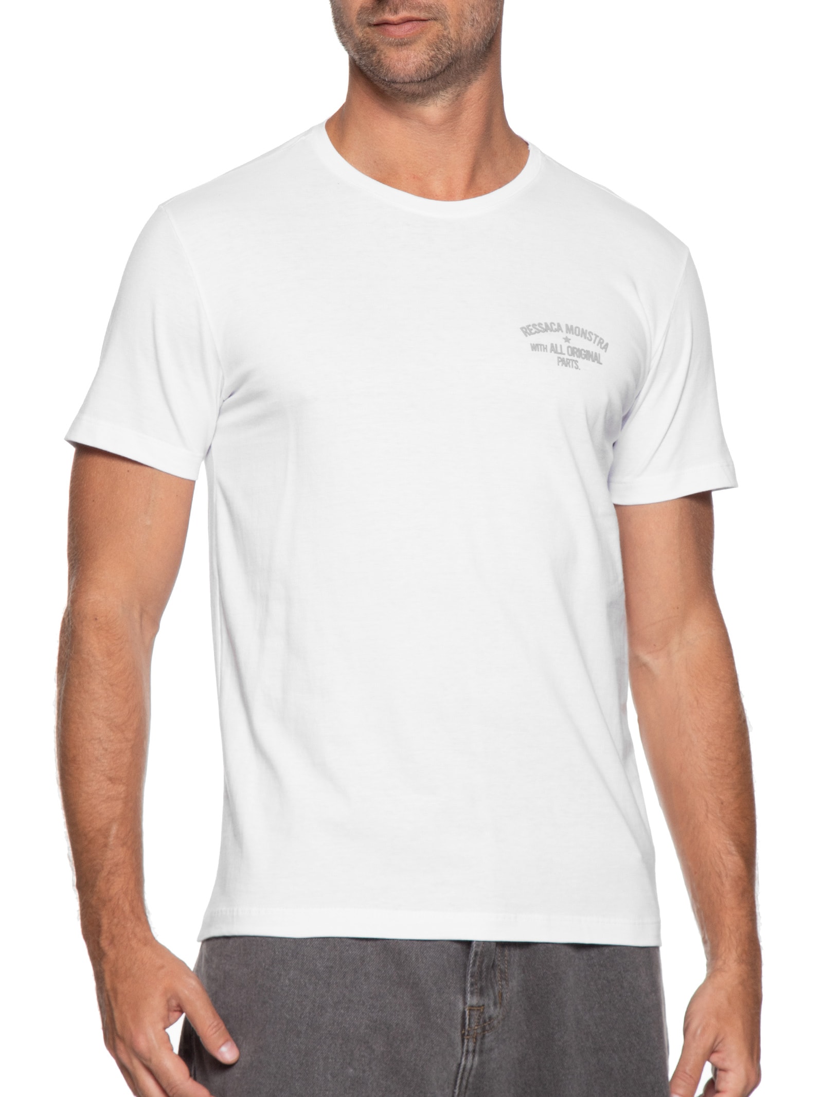 Camiseta Masculina Estampada Ressaca Monstra Branco Sergio K