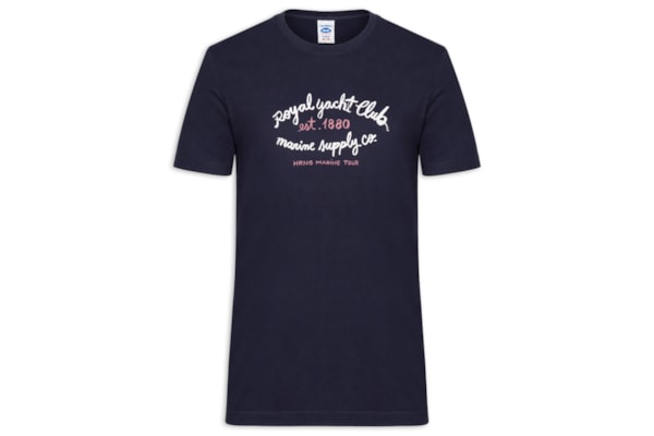 Camiseta Masculina Estampada Royal Yacht Club - Azul
