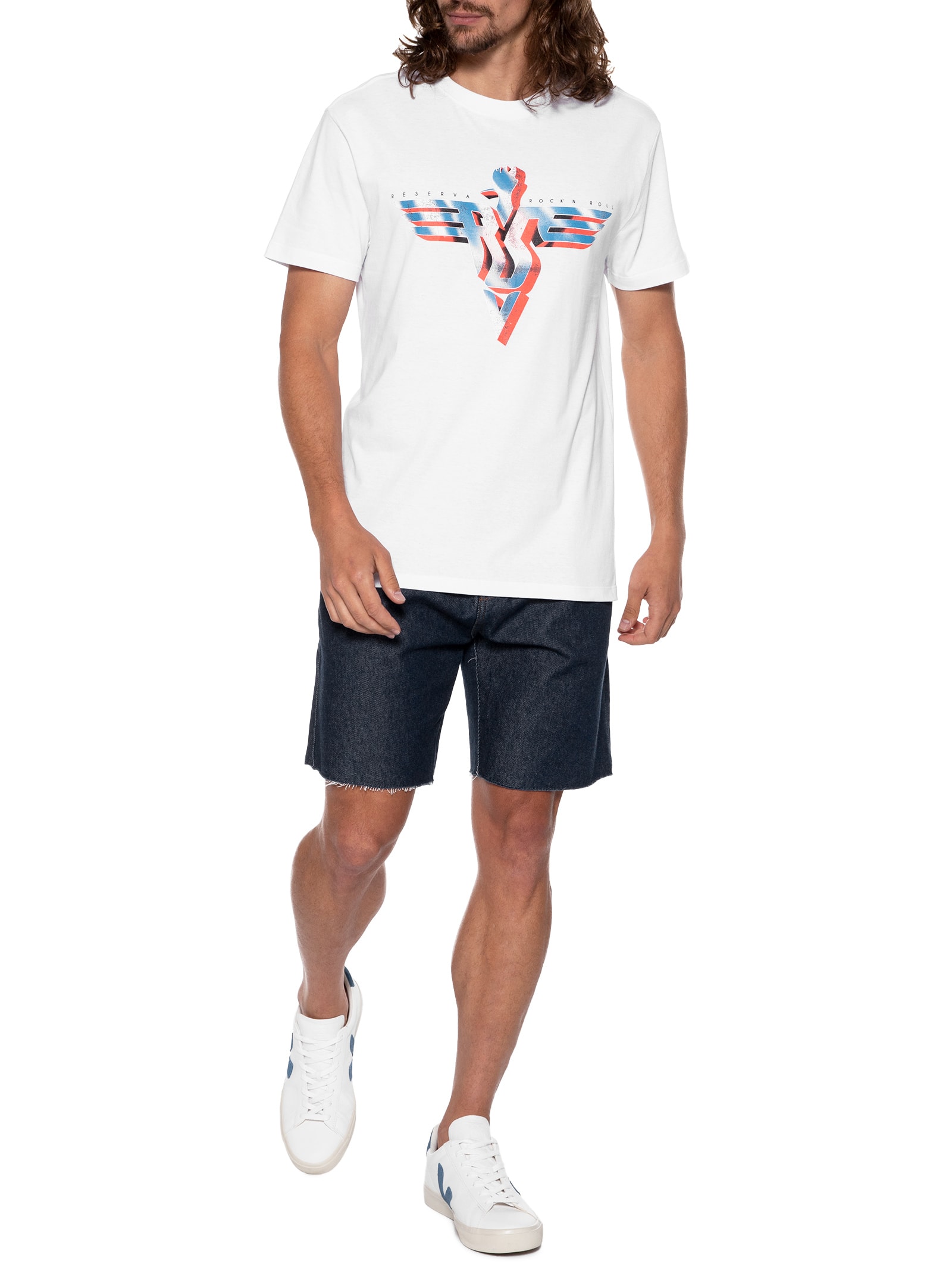 Camiseta Masculina Estampada Rsv Metal Wing Branco Reserva