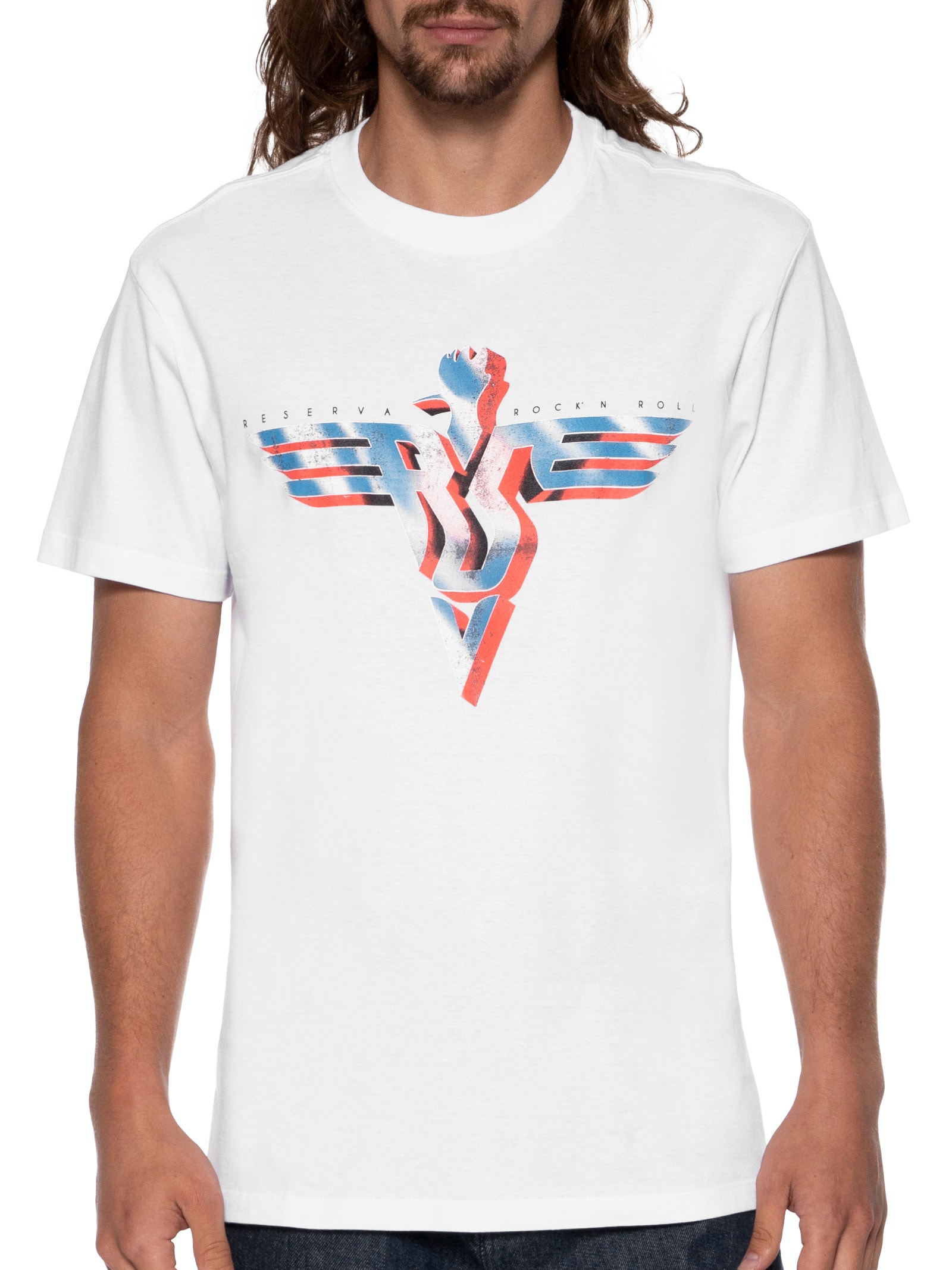 Camiseta Masculina Estampada Rsv Metal Wing Branco Reserva