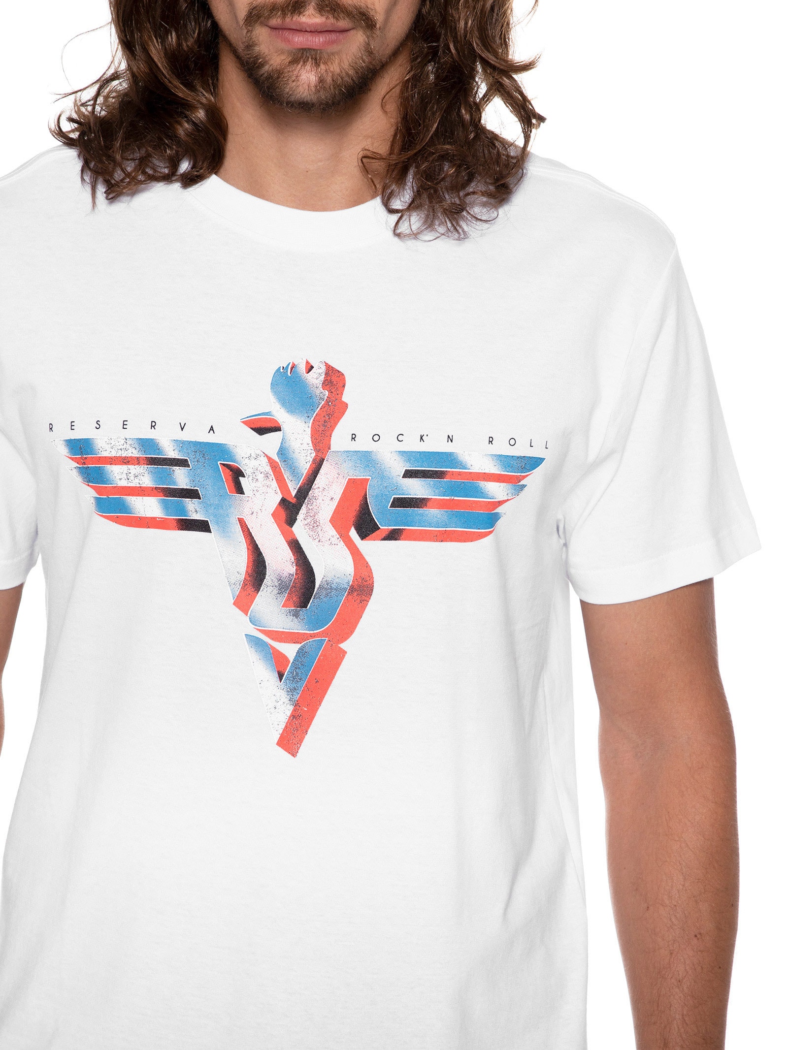 Camiseta Masculina Estampada Rsv Metal Wing Branco Reserva