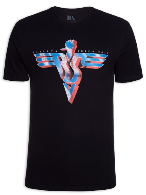 Camiseta Masculina Estampada Rsv Metal Wing – Preto