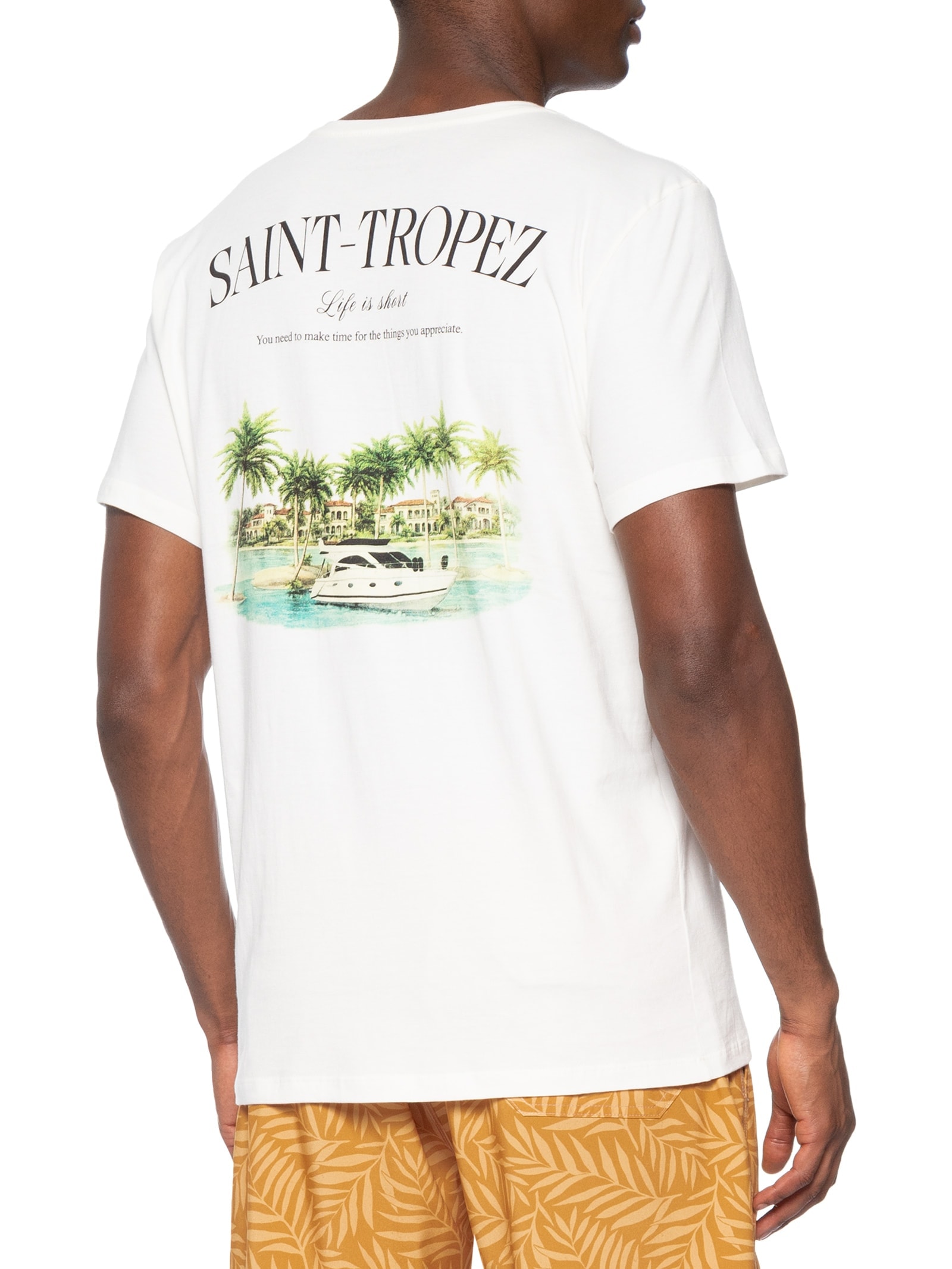 Camiseta Masculina Estampada Saint Tropez – Branco Sergio K