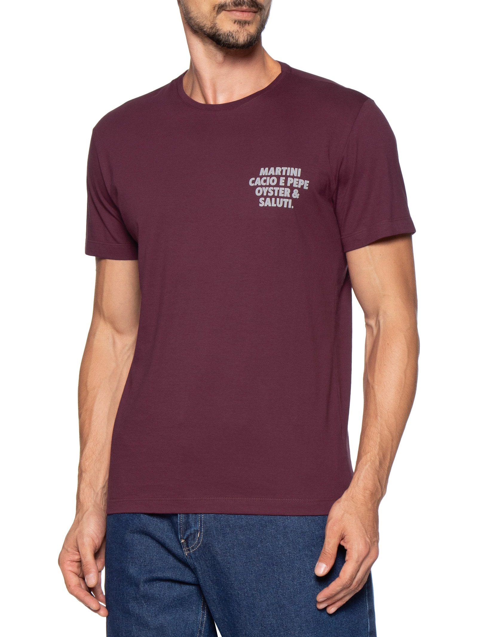 Camiseta Masculina Estampada Saluti Vermelho Sergio K