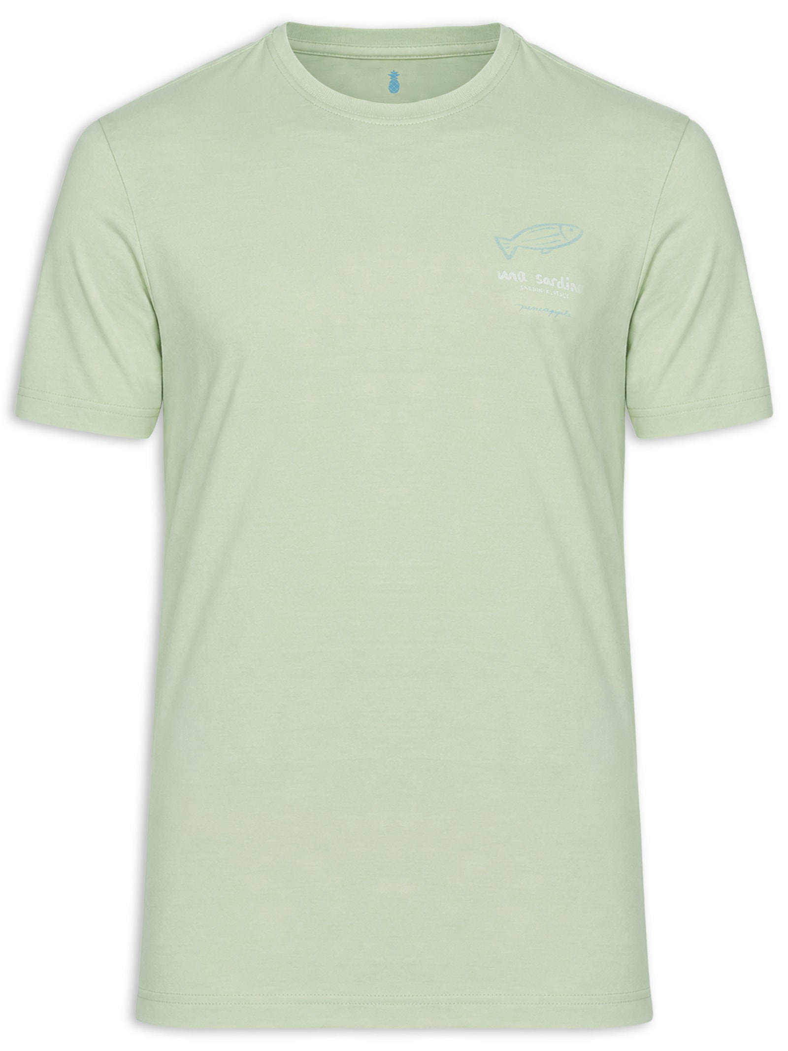 Camiseta Masculina Estampada Sardina Verde Pineapple