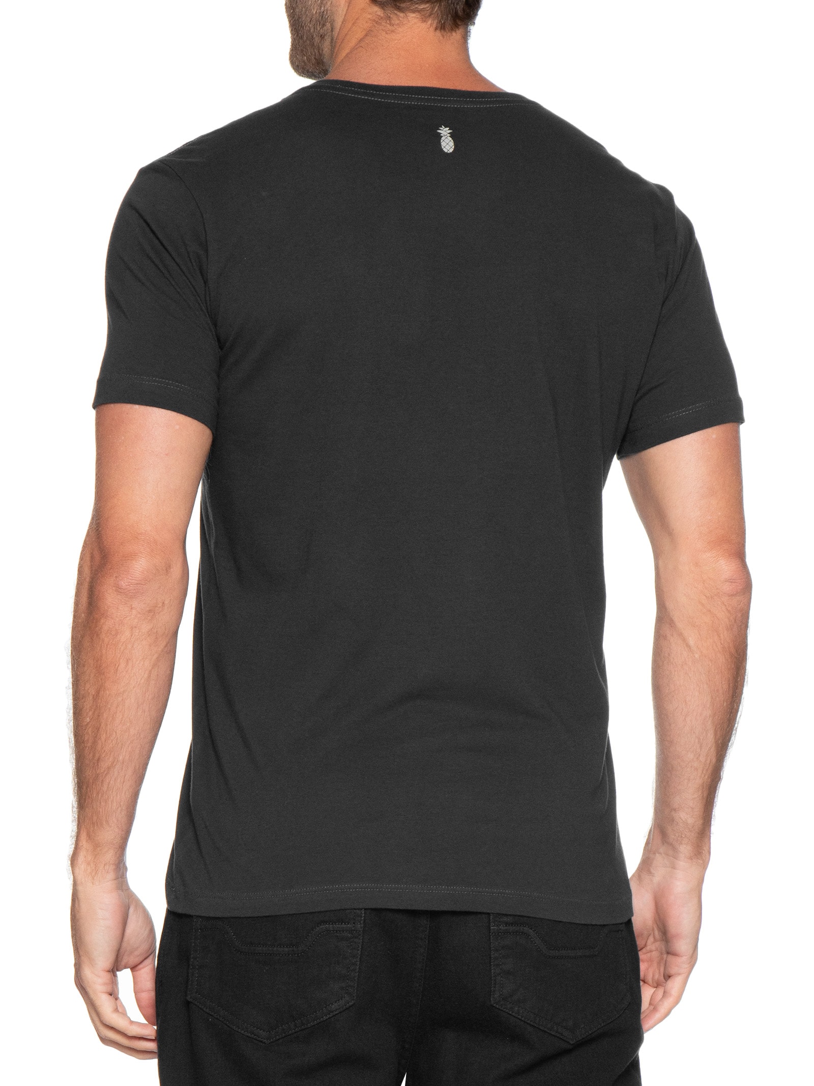 Camiseta Masculina Estampada Sardines Preto Pineapple