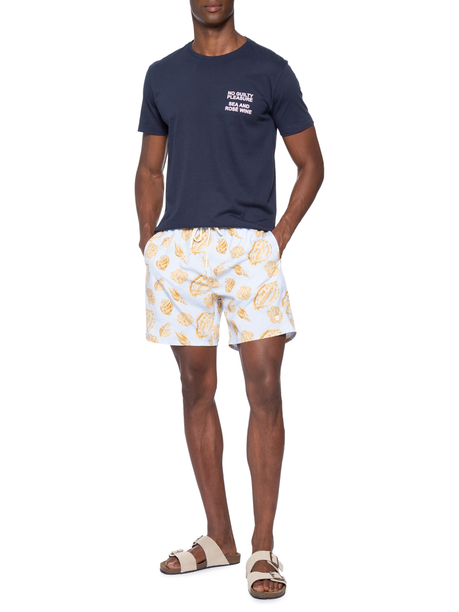 Camiseta Masculina Estampada Sea And Wine Azul Sergio K