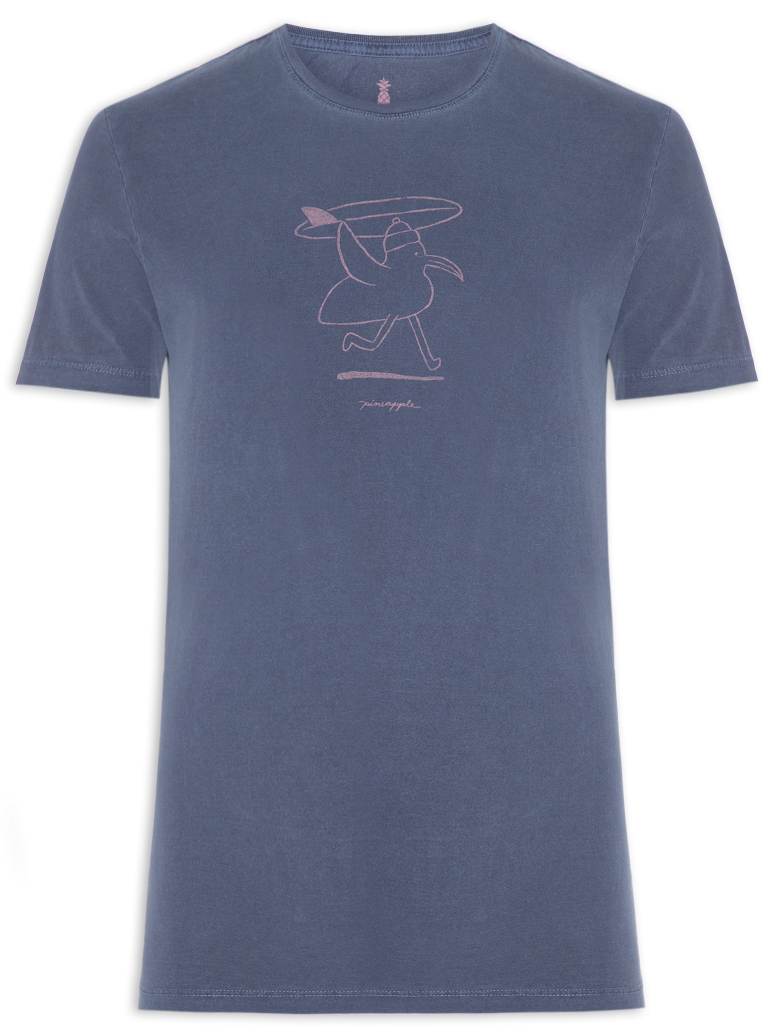 Camiseta Masculina Estampada Seagul Surf Azul Pineapple