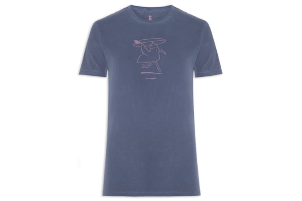 Camiseta Masculina Estampada Seagul Surf - Azul