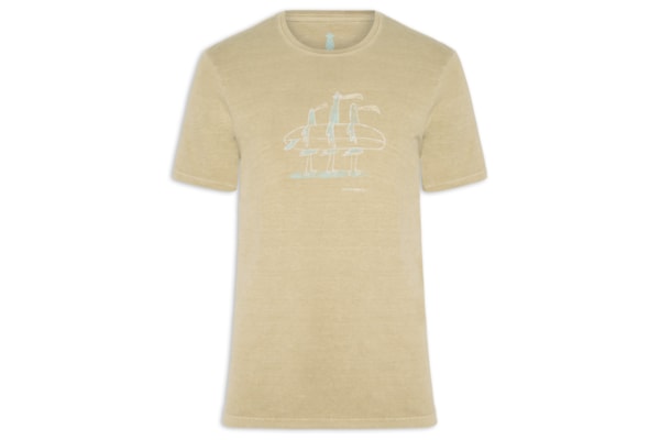 Camiseta Masculina Estampada Seagulls - Bege