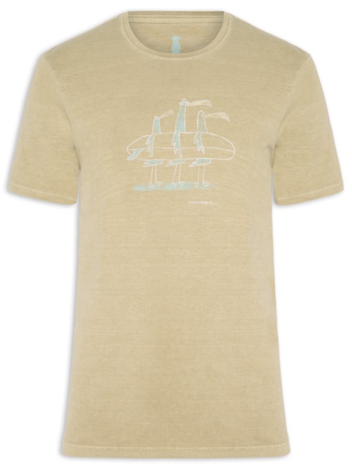 Camiseta Masculina Estampada Seagulls – Bege