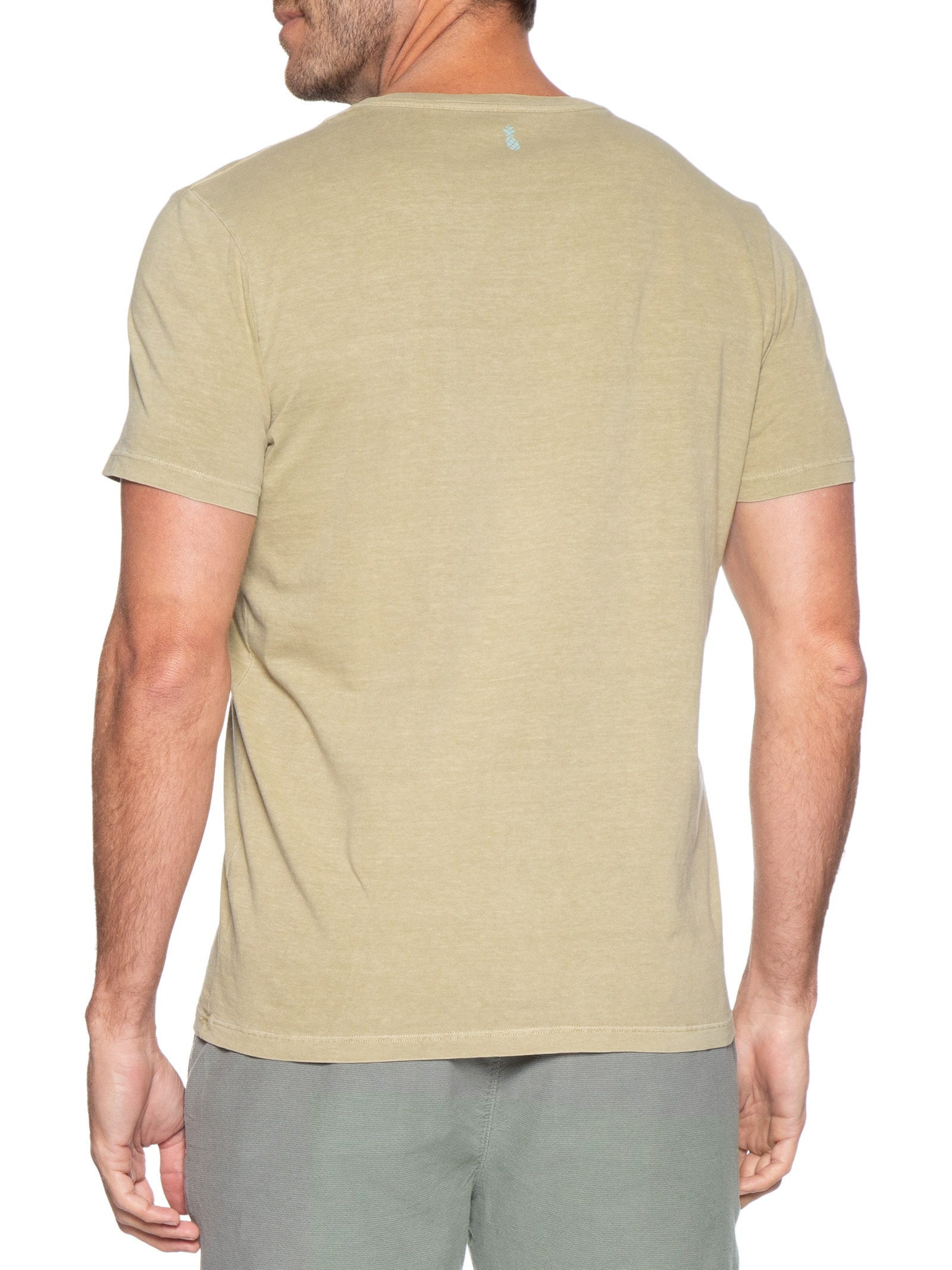 Camiseta Masculina Estampada Seagulls Bege Pineapple