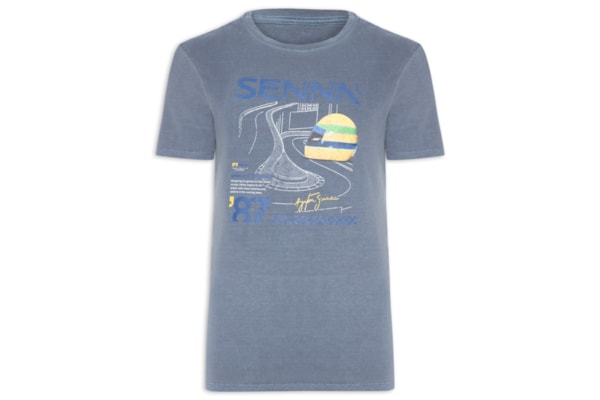 Camiseta Masculina Estampada Senna King Of Monaco - Azul