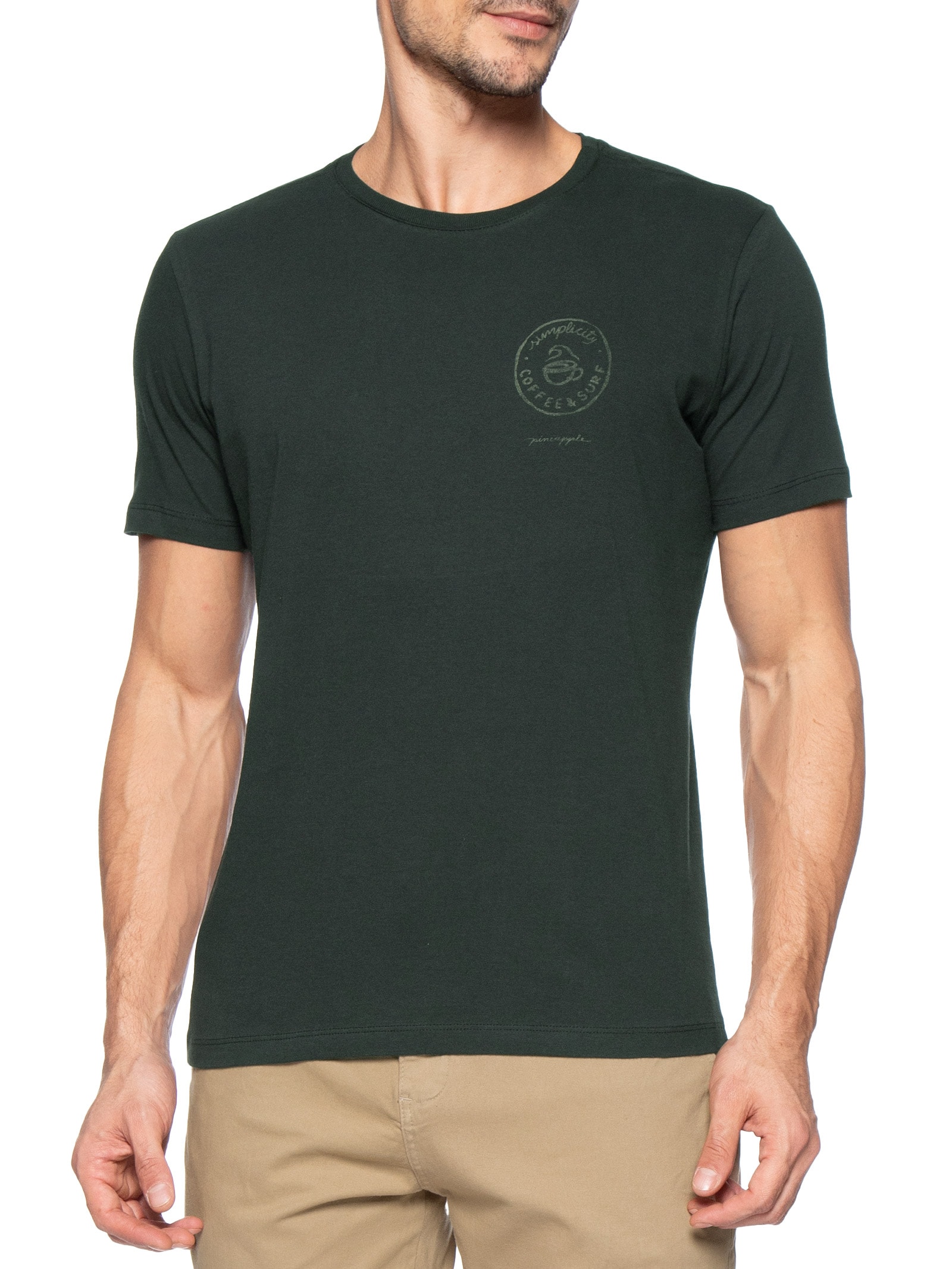 Camiseta Masculina Estampada Simplicity Preto Pineapple